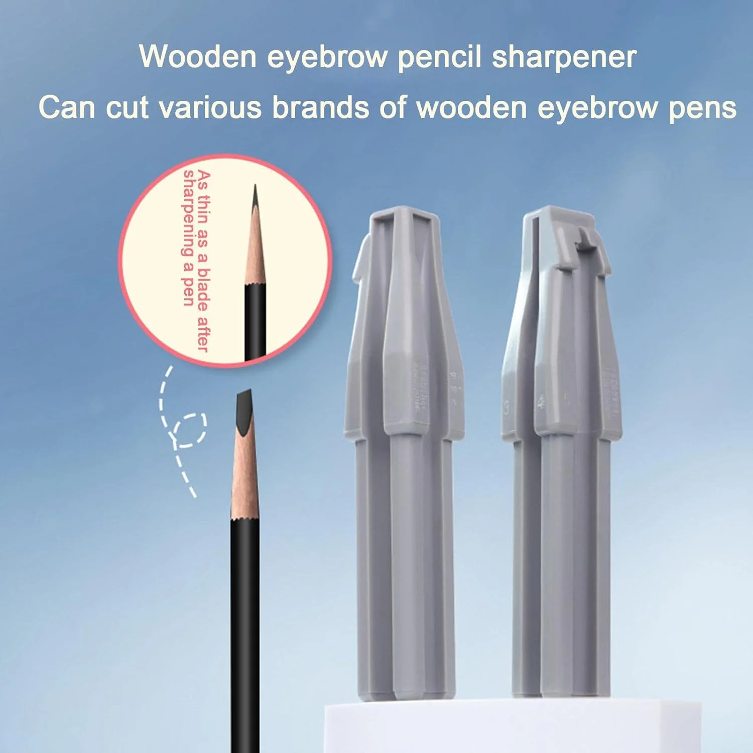 تراش مداد تخت | قالب دهنده ابرو طرح نوک اردکی 4 در 1 | ابزار شکل دهی آرایش چشم برای مدادهای ابرو ضد آب و پیل آف تراش مداد تخت | قالب دهنده ابرو طرح نوک اردکی 4 در 1 | ابزار شکل دهی آرایش چشم برای مدادهای ابرو ضد آب و پیل آف