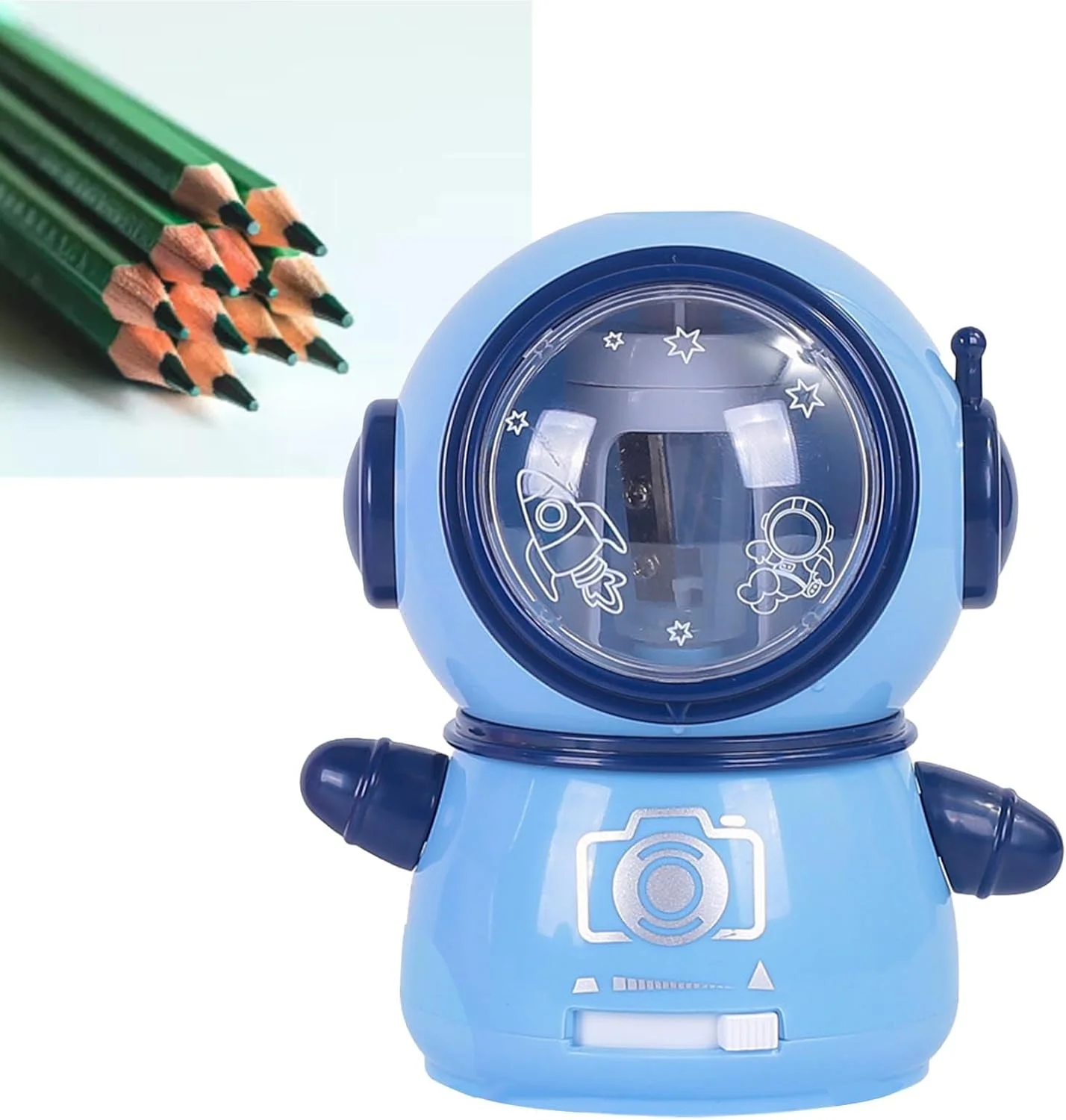 مداد تراش برقی فضانورد کارتونی Fdit، طراحی ایمن، تغذیه با باتری USB، تیز کردن کارآمد برای کلاس درس، خانه (آبی بنفش) مداد تراش برقی فضانورد کارتونی Fdit، طراحی ایمن، تغذیه با باتری USB، تیز کردن کارآمد برای کلاس درس، خانه (آبی بنفش)