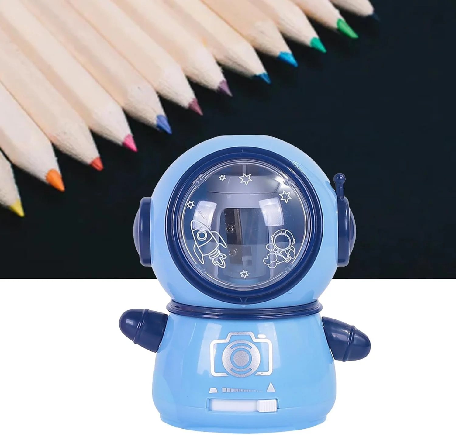 مداد تراش برقی فضانورد کارتونی Fdit، طراحی ایمن، تغذیه با باتری USB، تیز کردن کارآمد برای کلاس درس، خانه (آبی بنفش) مداد تراش برقی فضانورد کارتونی Fdit، طراحی ایمن، تغذیه با باتری USB، تیز کردن کارآمد برای کلاس درس، خانه (آبی بنفش)