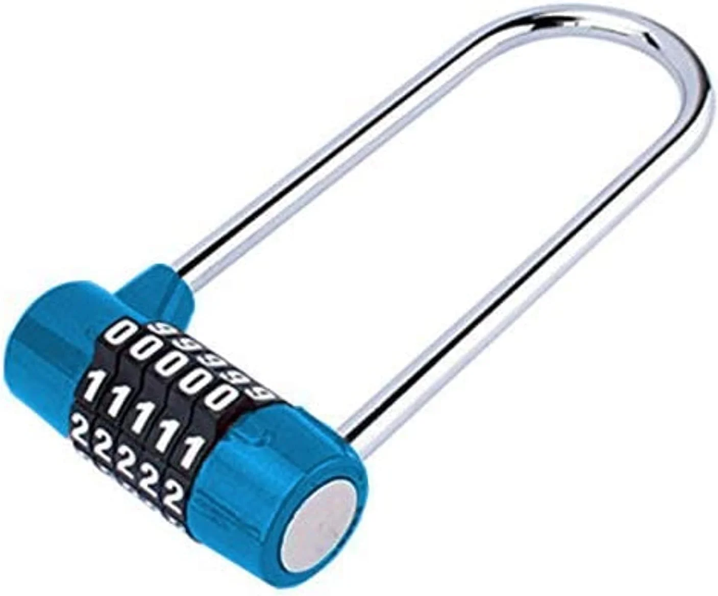قفل رمزی 5 رقمی MAKINGTEC، آبی، حلقه بلند 4.65 اینچی، قفل مناسب مدرسه و باشگاه، قفل درب و دروازه