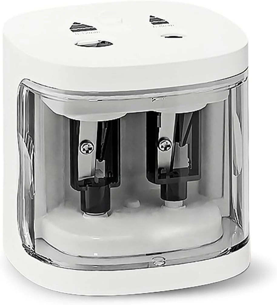 تراش برقی مداد DMG TECH - دو سوراخه قابل حمل برای مدادهای 6-8 میلی متر و 8-12 میلی متر، مناسب برای استفاده دانش آموزان در خانه و مدرسه | مبراة قلم رصاص كهربائية