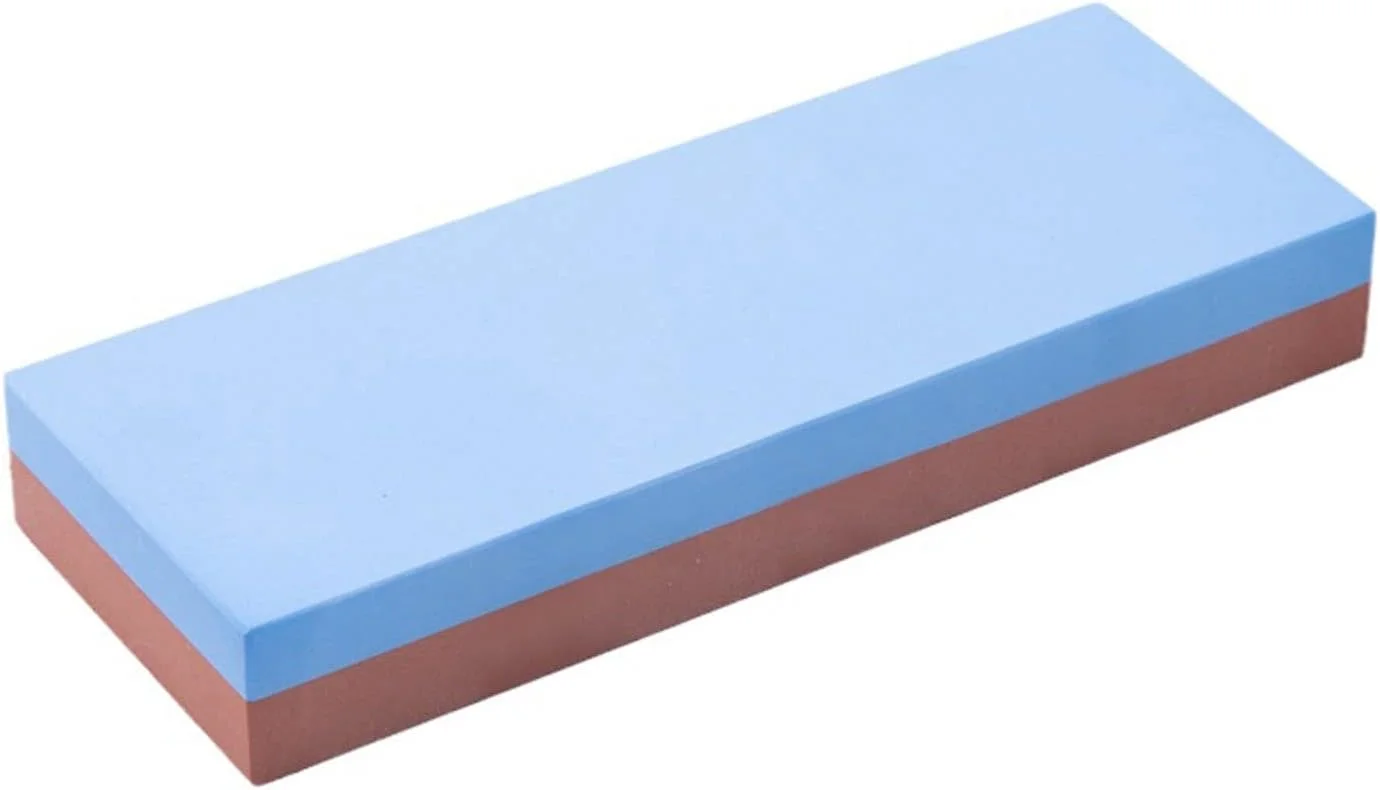 چاقو تیزکن دو طرفه قرمز-آبی AUEMNUR، سنگ تیزکن آشپزخانه خانگی، اندازه سنگ تیزکن 180*30*60 میلی متر، تیز کردن ظریف