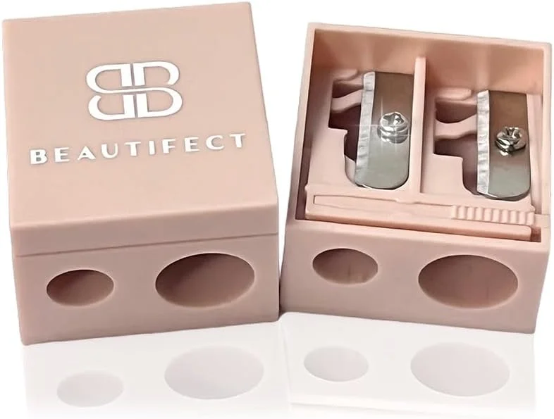 تراش آرایشی بیوتیفکت، مناسب برای مدادهای لب و چشم معمولی و بزرگ، نوک های بی نقص، دارای سوزن تمیز کننده داخلی، رنگ نود