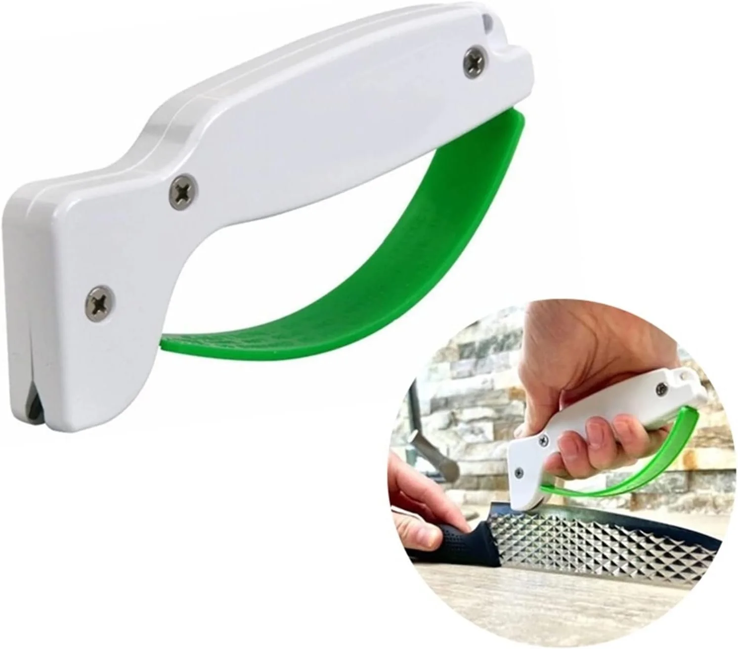 چاقو تیز کن قابل حمل اویمنور، مینی چاقو تیز کن دستی ابزار باغبانی، چاقو تیز کن خانگی با محافظ دست، ابزار حرفه ای خانگی