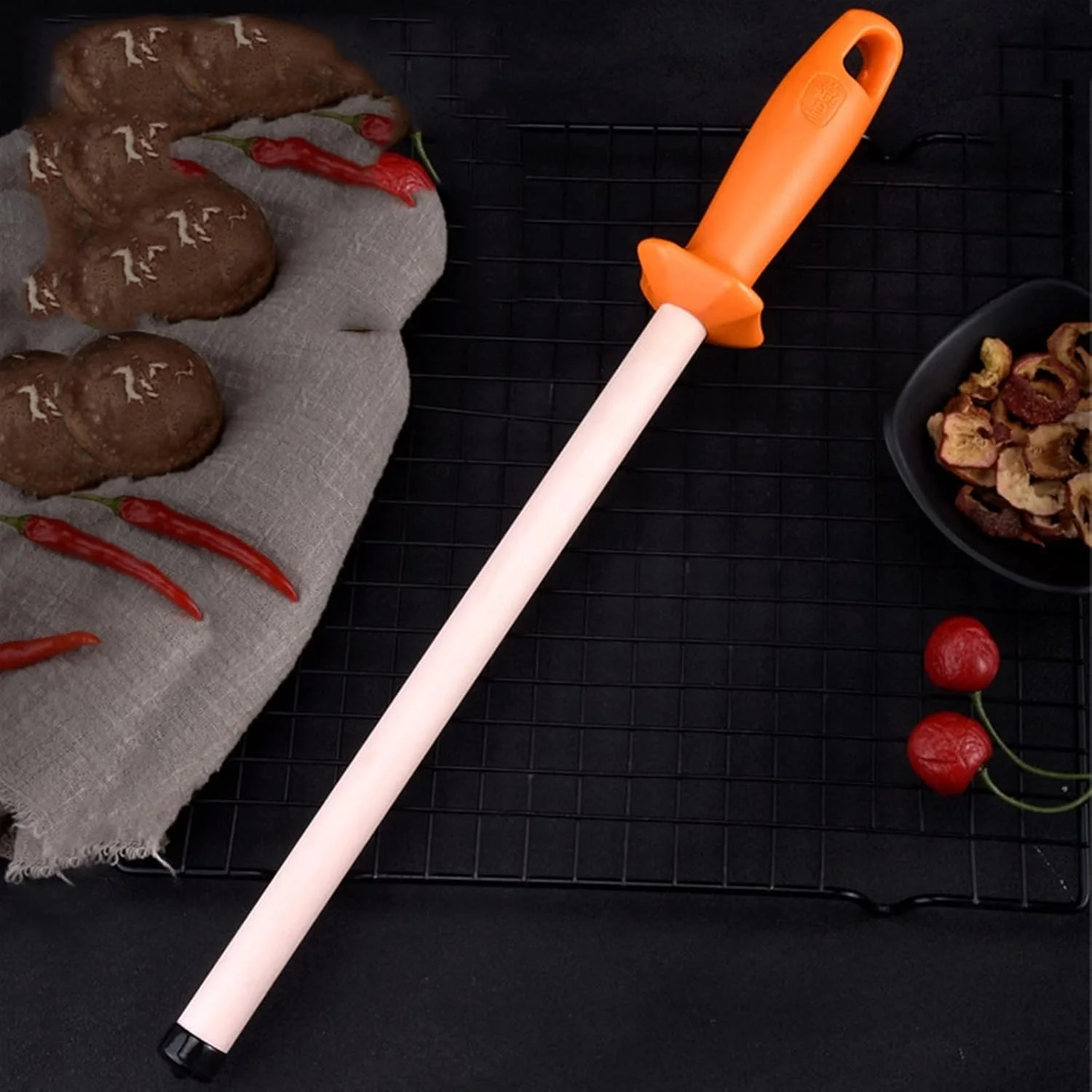 تیزکننده سرامیکی AUEMNUR، میله های سرامیکی تیزکننده، میله های چاقو سرامیکی با سختی بالا، ابزارهای کاربردی میله های چاقو دنده ای