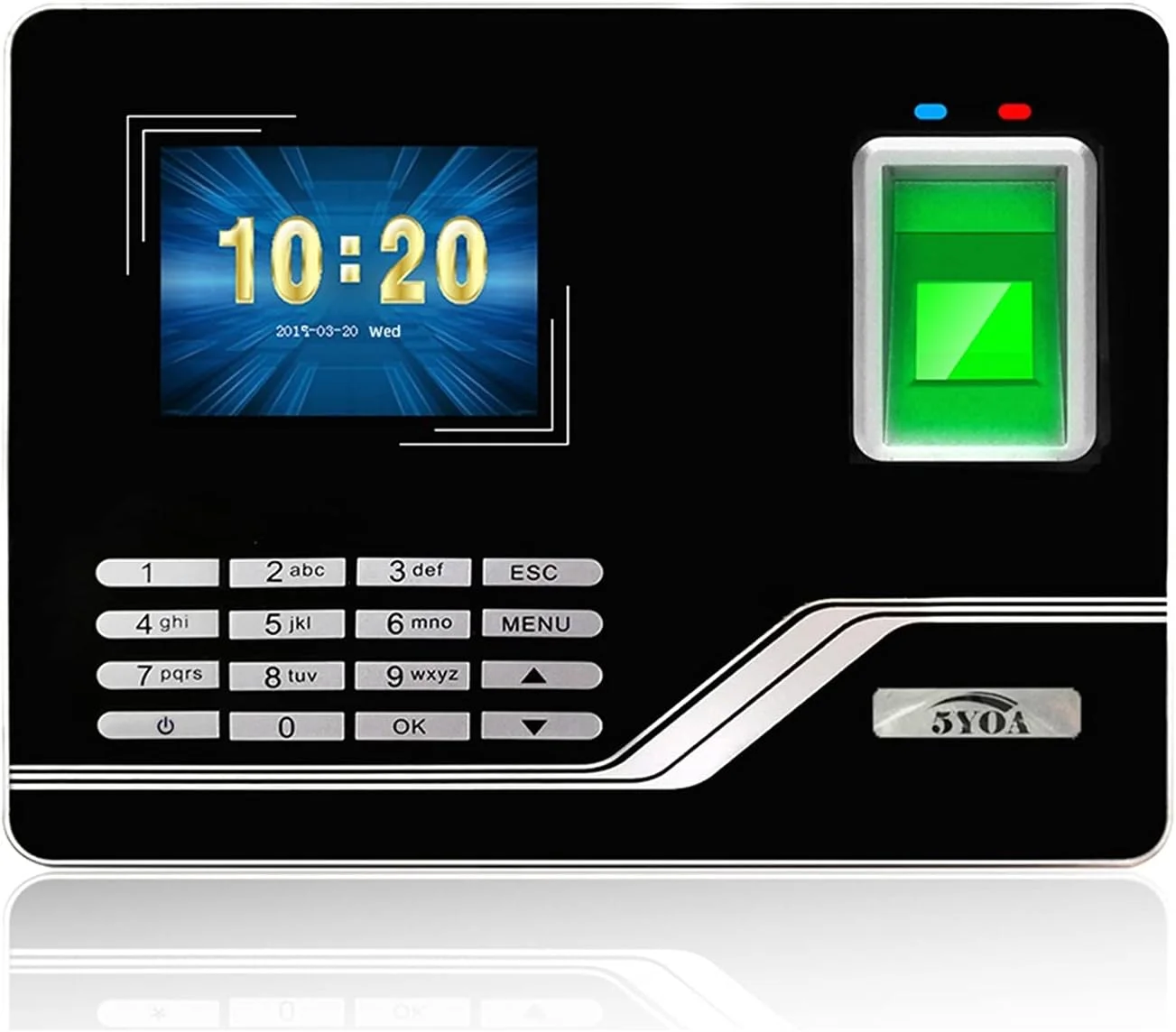HAIRA Time Cards Attendance System Fingerprint USB Password Access Control Office Time Clock Employee Recorder Device Biometric Machine for Small Business (Color : With Card Function, Size : Portugu