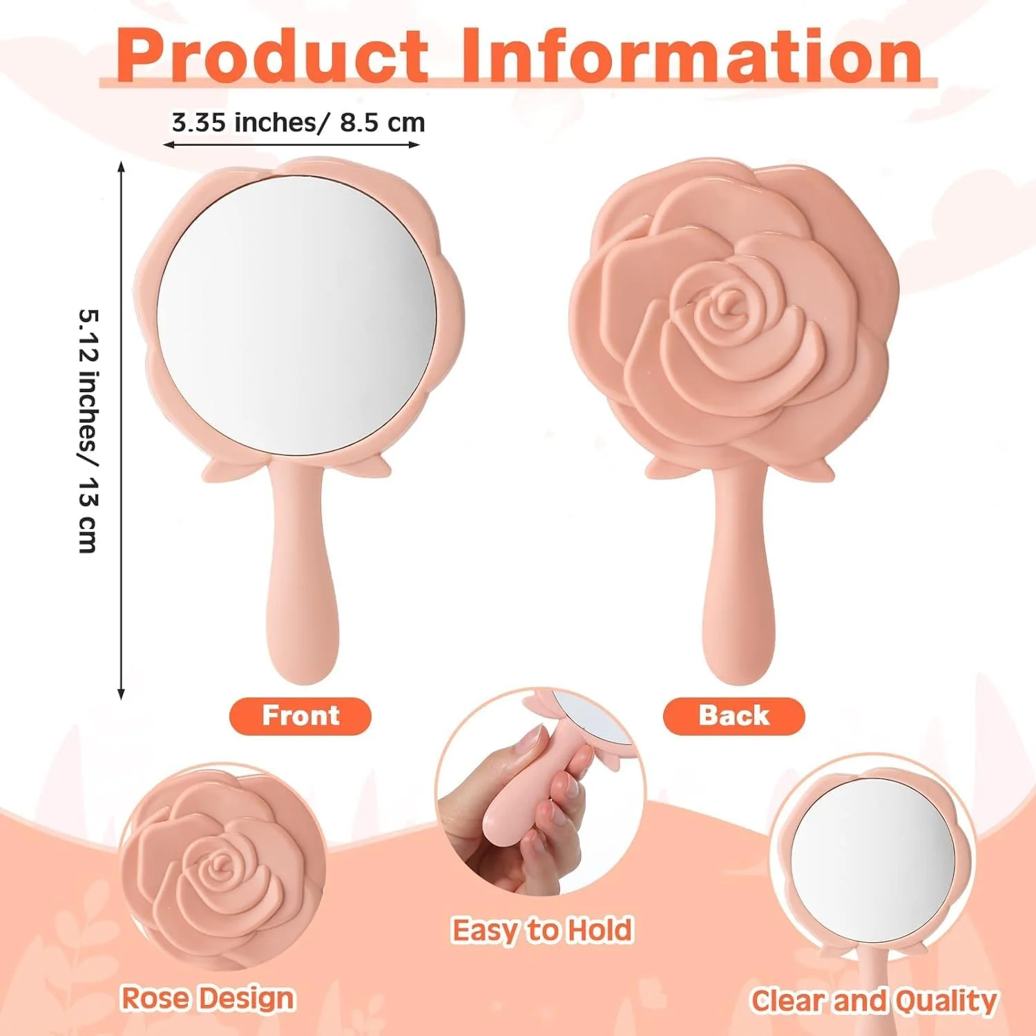 آینه رز کوچک Azonee، آینه جیبی فشرده با طرح گل رز، آینه آرایشی دستی پلاستیکی قابل حمل، مناسب برای گیفت عروسی، مهمانی پانزده سالگی، هدیه برای مهمانان، 8 عدد آینه رز کوچک Azonee، آینه جیبی فشرده با طرح گل رز، آینه آرایشی دستی پلاستیکی قابل حمل، مناسب برای گیفت عروسی، مهمانی پانزده سالگی، هدیه برای مهمانان، 8 عدد