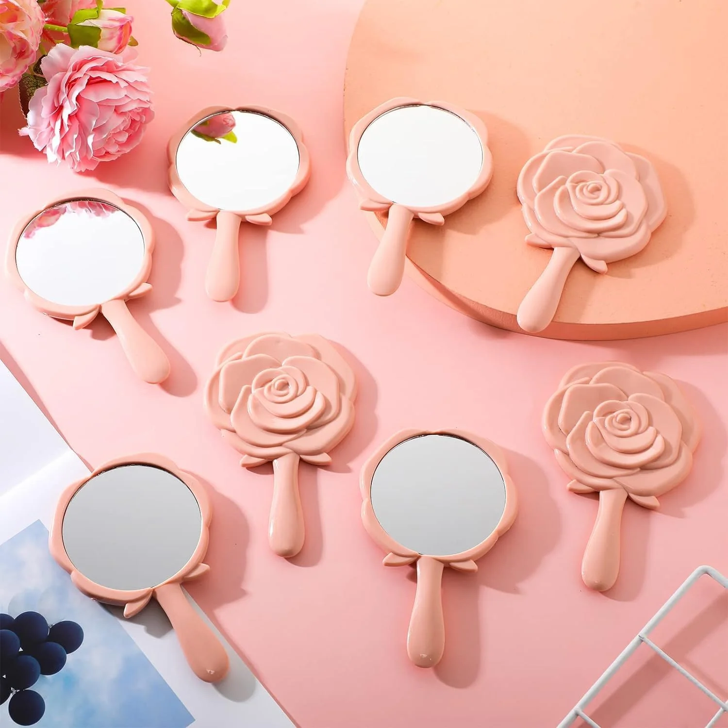 آینه رز کوچک Azonee، آینه جیبی فشرده با طرح گل رز، آینه آرایشی دستی پلاستیکی قابل حمل، مناسب برای گیفت عروسی، مهمانی پانزده سالگی، هدیه برای مهمانان، 8 عدد آینه رز کوچک Azonee، آینه جیبی فشرده با طرح گل رز، آینه آرایشی دستی پلاستیکی قابل حمل، مناسب برای گیفت عروسی، مهمانی پانزده سالگی، هدیه برای مهمانان، 8 عدد