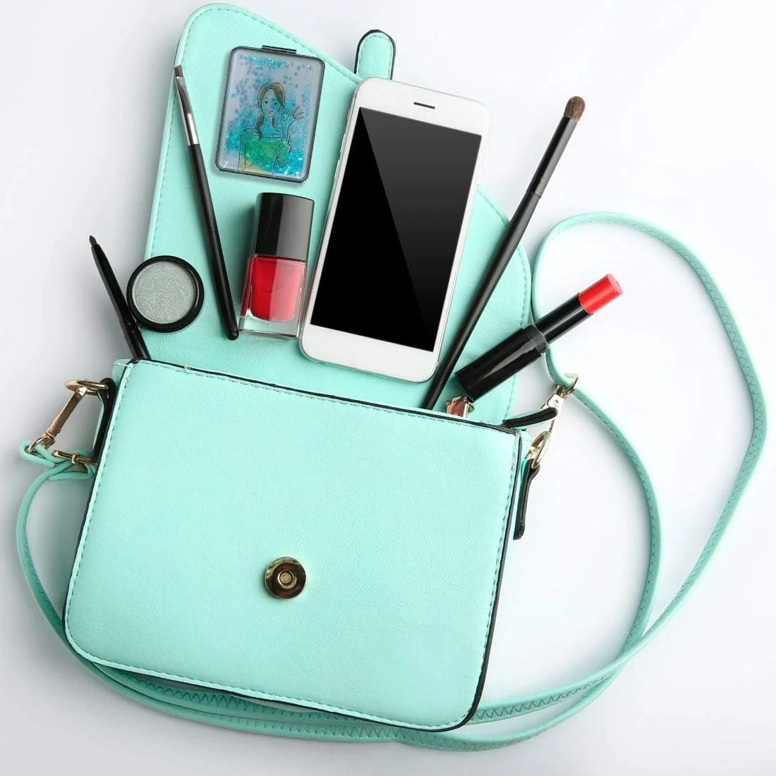 آینه آرایشی تاشو سفری بزرگنمایی کننده بیوفی - آینه های دوگانه زیبایی برای زنان - طرح های ترکیبی دخترانه - بسته 4 عددی