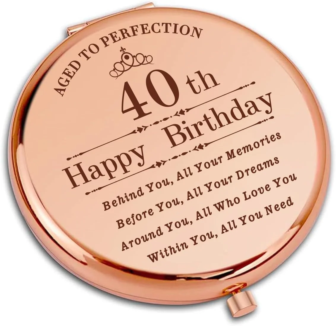 آینه آرایشی جیبی فشرده CoCoCherry، هدیه تولد 40 سالگی برای زنان - هدیه تولد خنده دار 40 سالگی، هدیه مسافرتی برای او، هدیه تولد منحصر به فرد برای او.