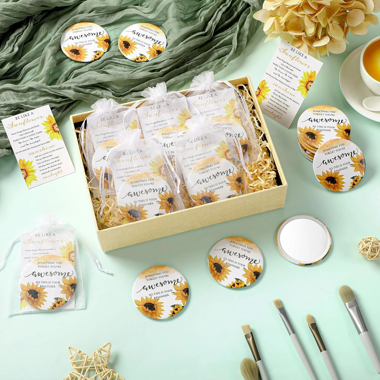 آینه جیبی کوچک انگیزشی Cinnvoice، طرح آفتابگردان، بسته 50 عددی، مناسب هدیه برای زنان، یادآوری اینکه چقدر فوقالعاده هستید، مناسب آرایش، کیف دستی، هدیه انگیزشی برای بازگشت به مدرسه، معلمان، پرستاران و همکاران آینه جیبی کوچک انگیزشی Cinnvoice، طرح آفتابگردان، بسته 50 عددی، مناسب هدیه برای زنان، یادآوری اینکه چقدر فوقالعاده هستید، مناسب آرایش، کیف دستی، هدیه انگیزشی برای بازگشت به مدرسه، معلمان، پرستاران و همکاران