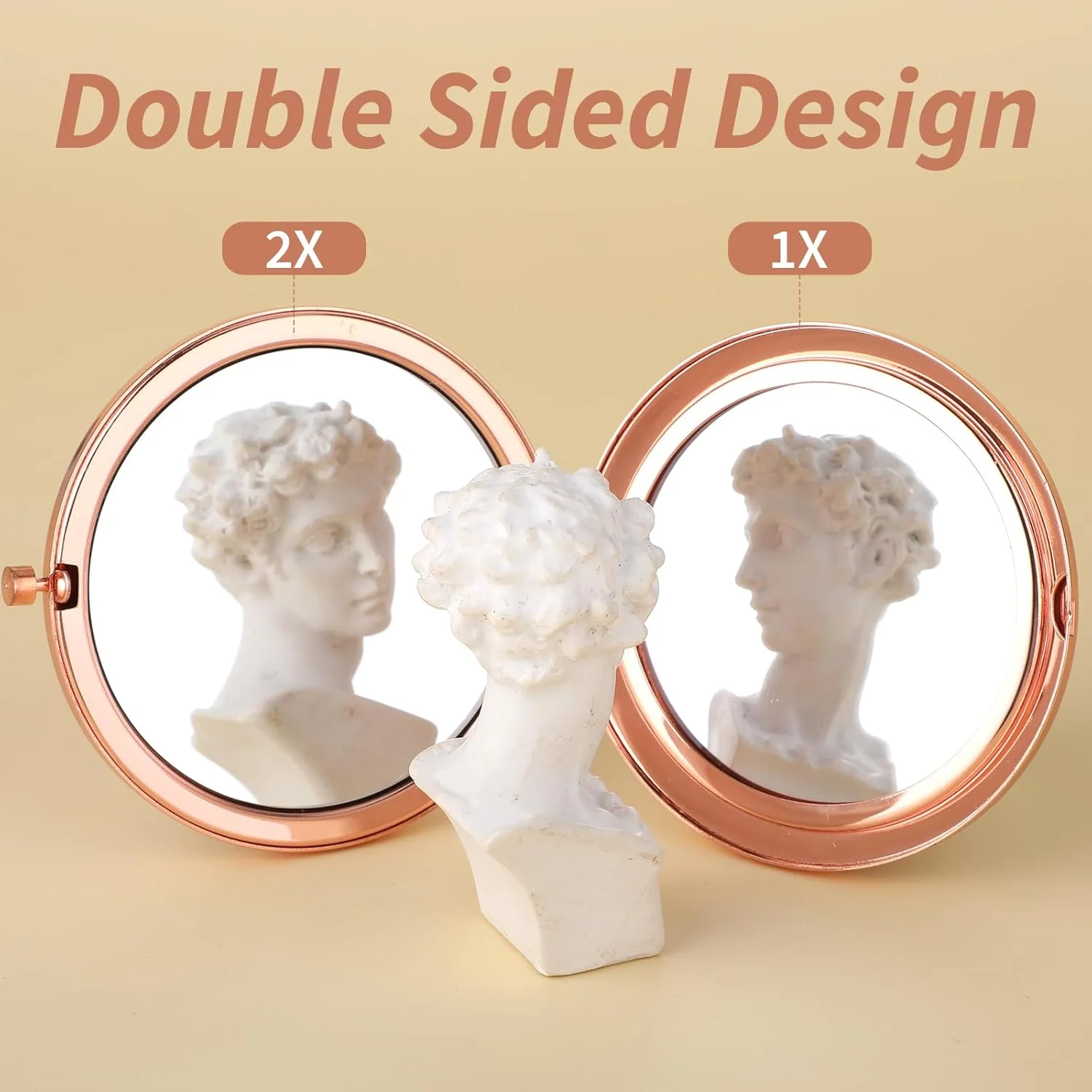 آینه آرایشی تاشو طرح گل Dimeho، آینه جیبی کوچک رنگارنگ قابل حمل، آینه دستی دو طرفه تاشو با بزرگنمایی 2 برابر مناسب کیف دستی، اداره، منزل برای خانم ها و دختران