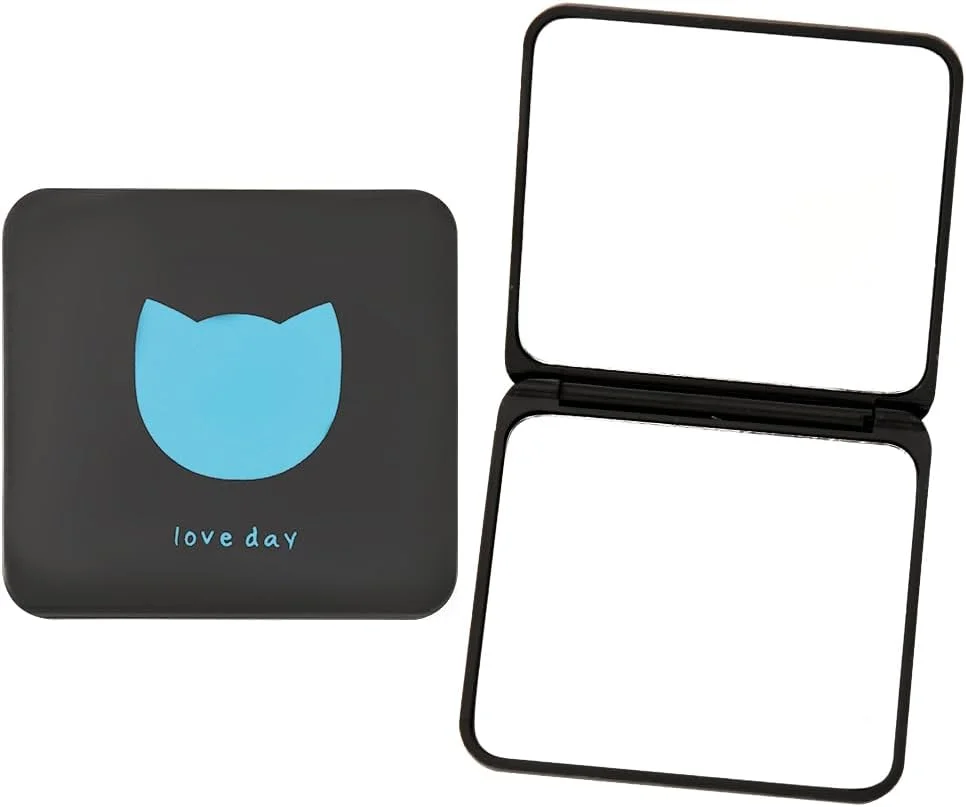 آینه تاشو کوچک و جمع و جور برای کیف دستی زنانه، آینه جیبی گربه ای، آینه آرایشی کوچک، آینه مسافرتی جمع و جور، آینه دستی زیبا برای زنان و دختران، آینه نشکن برای کیف کمپینگ و کیف پول