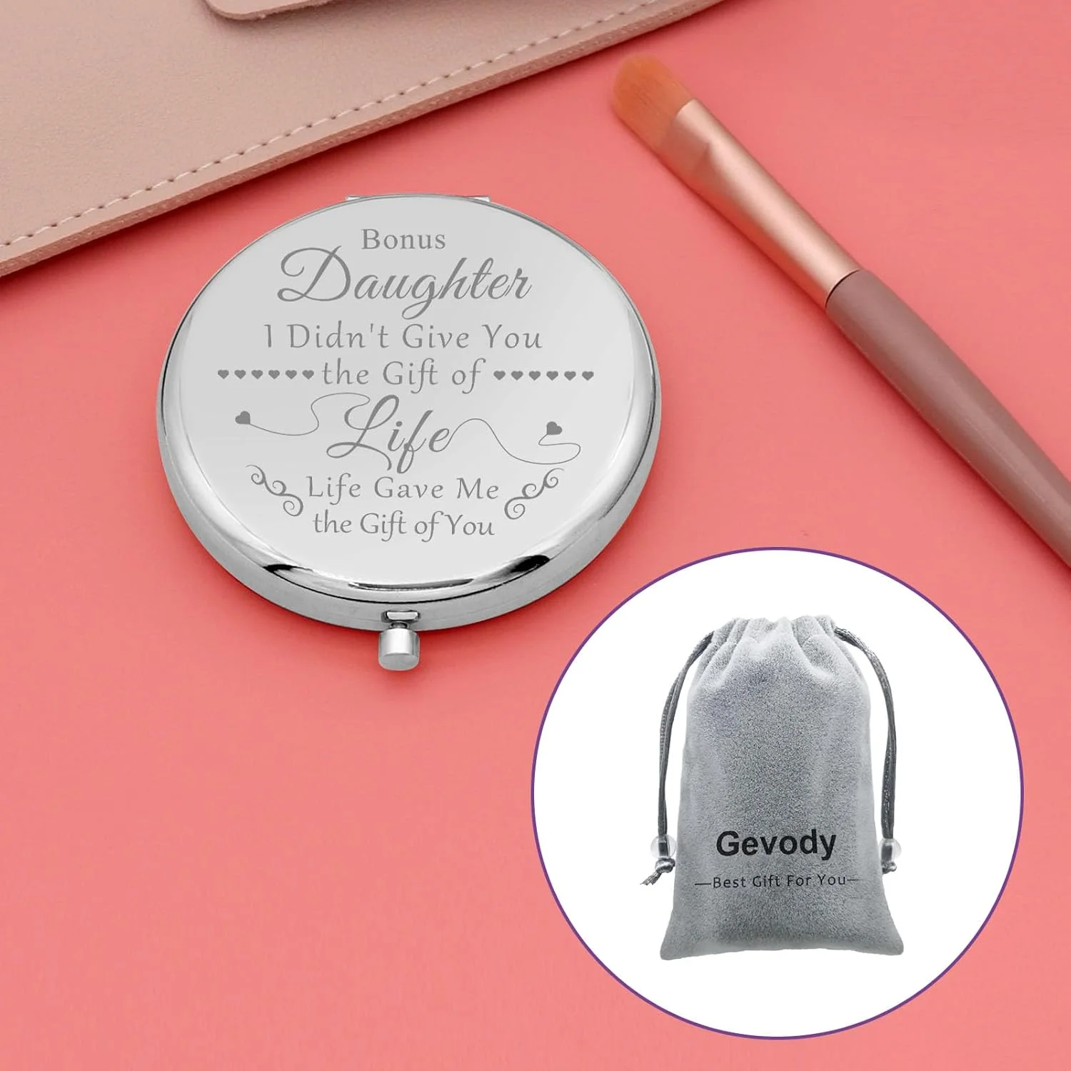 آینه آرایشی هدیه دختر اهدایی Gevody، هدیه عروس از طرف مادر، هدیه تولد دخترخوانده، آینه آرایشی تاشو، هدیه فارغ التحصیلی کریسمس، هدیه فرزندخواندگی دختر