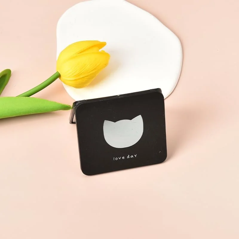 آینه تاشو کوچک و جمع و جور برای کیف دستی زنانه، آینه جیبی گربه ای، آینه آرایشی کوچک، آینه مسافرتی جمع و جور، آینه دستی زیبا برای زنان و دختران، آینه نشکن برای کیف کمپینگ و کیف پول