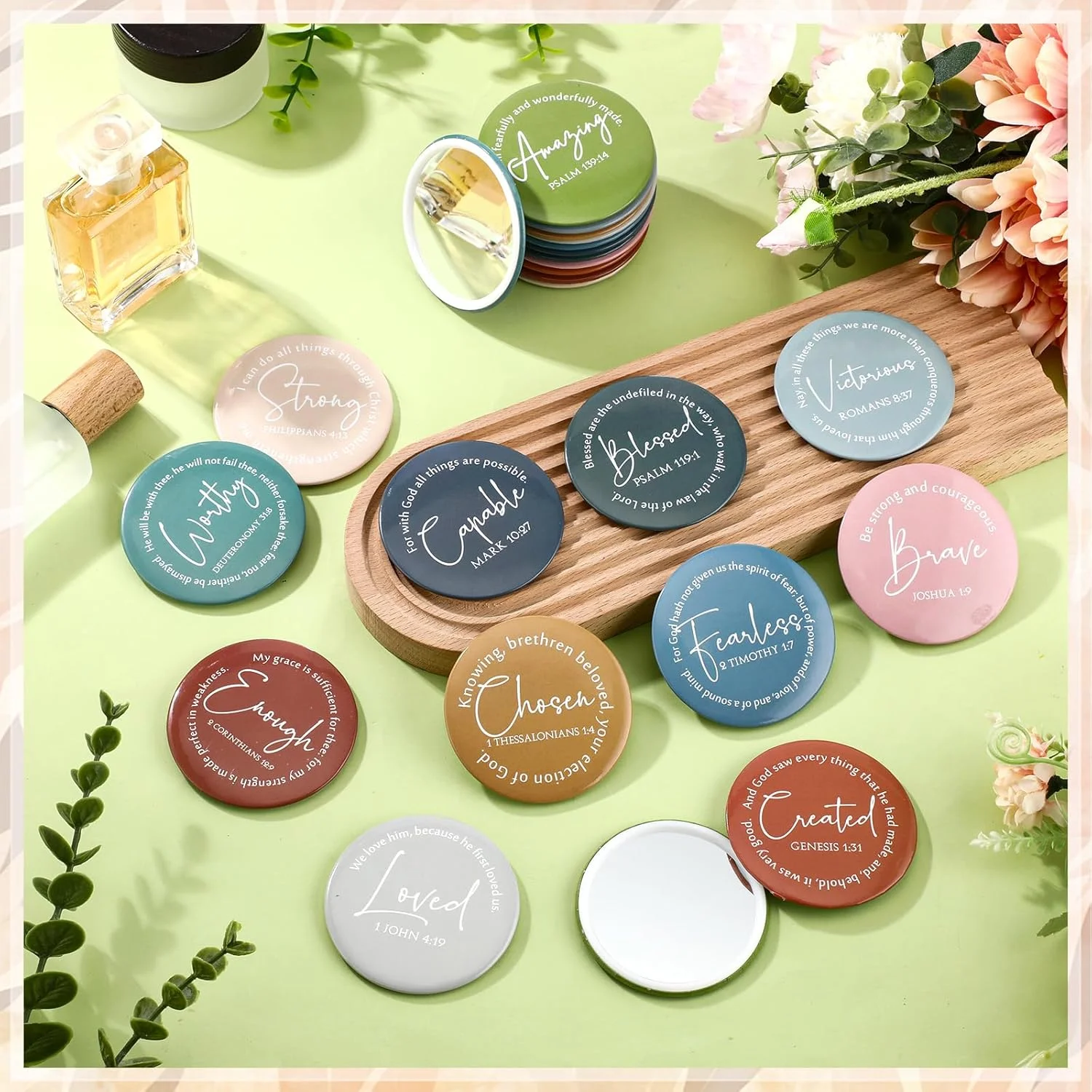 آینه های جیبی کوچک مسیحی Geelin، بسته 24 عددی، با آیات الهام بخش کتاب مقدس، مناسب برای زنان، کلیساها، مهمانی های پایان سال، معلمان مدارس یکشنبه و هدیه به دوستان آینه های جیبی کوچک مسیحی Geelin، بسته 24 عددی، با آیات الهام بخش کتاب مقدس، مناسب برای زنان، کلیساها، مهمانی های پایان سال، معلمان مدارس یکشنبه و هدیه به دوستان