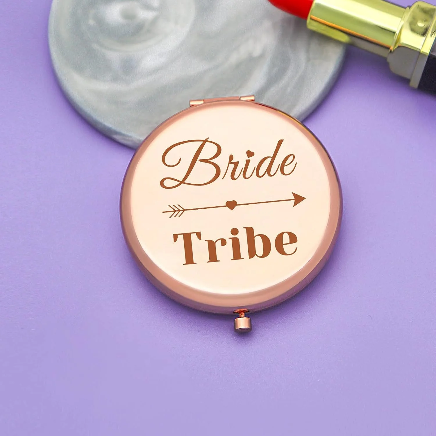 Jielahua Bride Tribe Gift Bridal Shower Gift Bridesmaid Proposal Gifts Wifey Gift Bridesmaid Gifts for Wedding Compact Pocket Makeup Mirror for Fiancee Women Friend Sister Bride to Be Gifts for Her