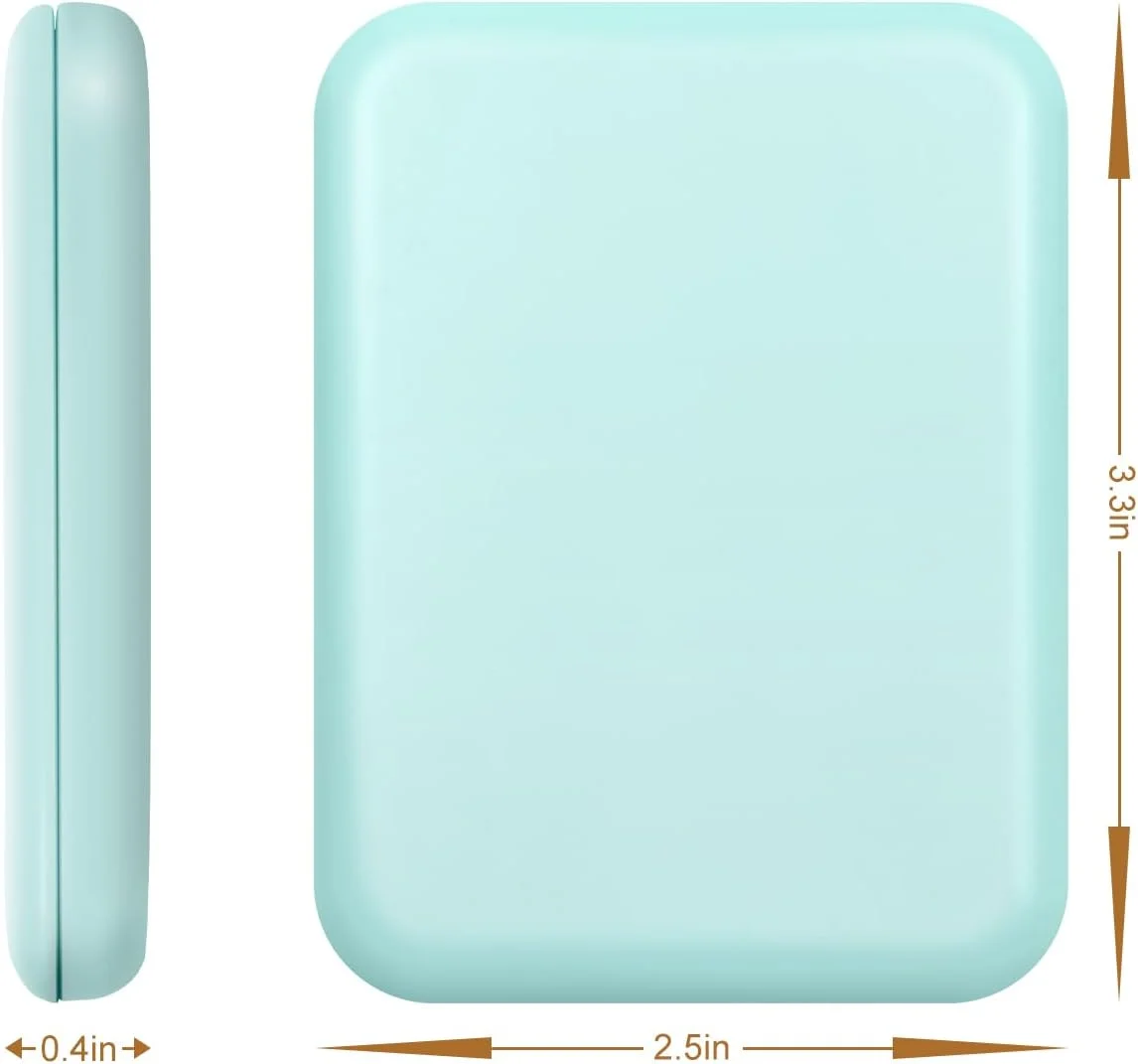 Kakuje Compact Mirror with Light, 1X/2X Magnification LED Pocket Mirror with USB Data Cable, Mint Green Mini Mirror for Purse, Pocket,Travel and Gift