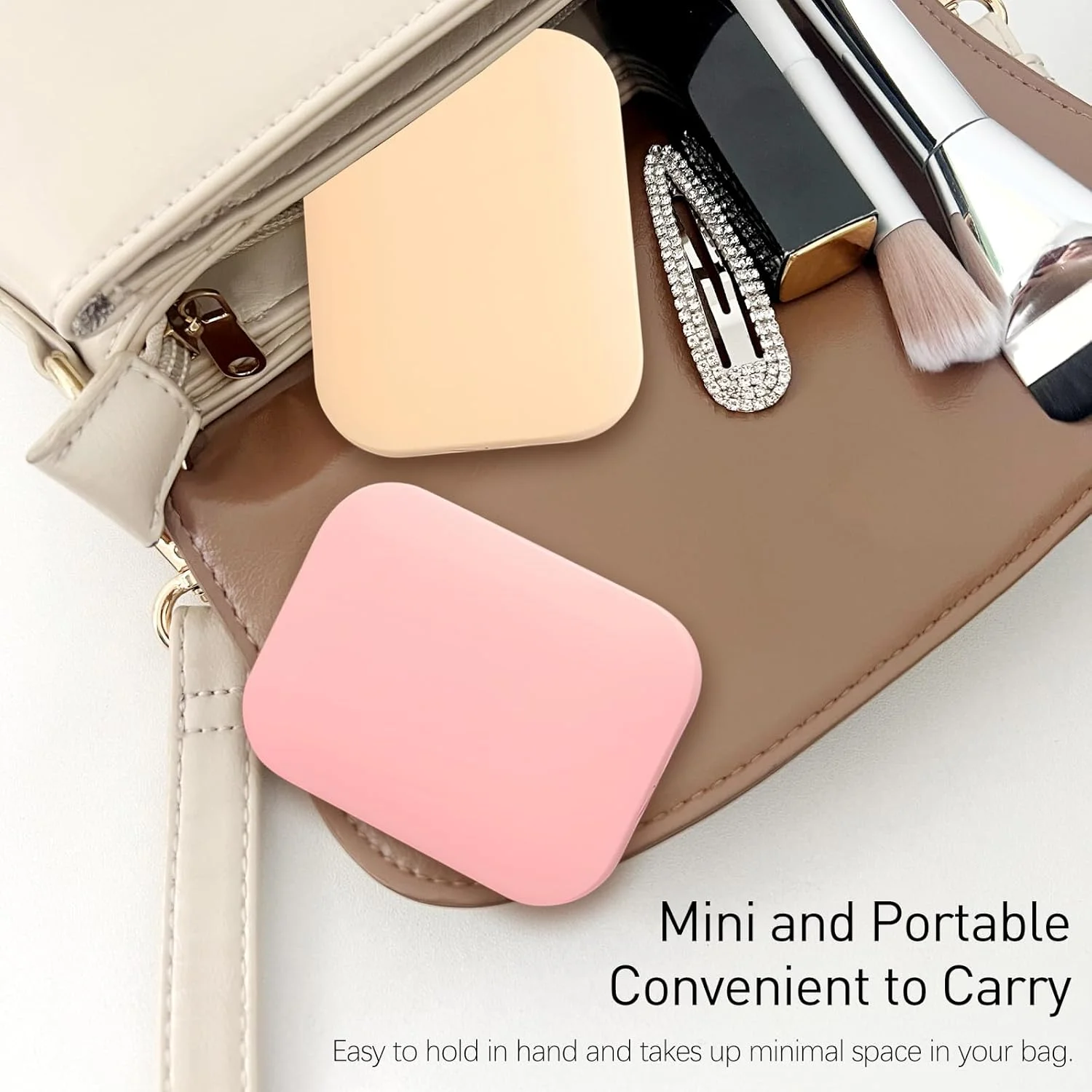 ست آینه جیبی تاشو و شانه Jaasuee، آینه آرایشی قابل حمل سفارشی کاوائی خلاقانه، ایده آل برای کودکان و مسافرت