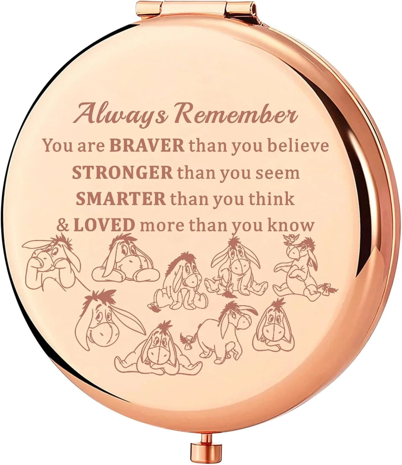 آینه جیبی اییور KEYCHIN، هدیه ای برای طرفداران اییور، تو شجاع تر، قوی تر و باهوش تر از آن چیزی هستی که فکر می کنی، آینه جمع و جور برای زنان و دختران (ایور همیشه-RG)