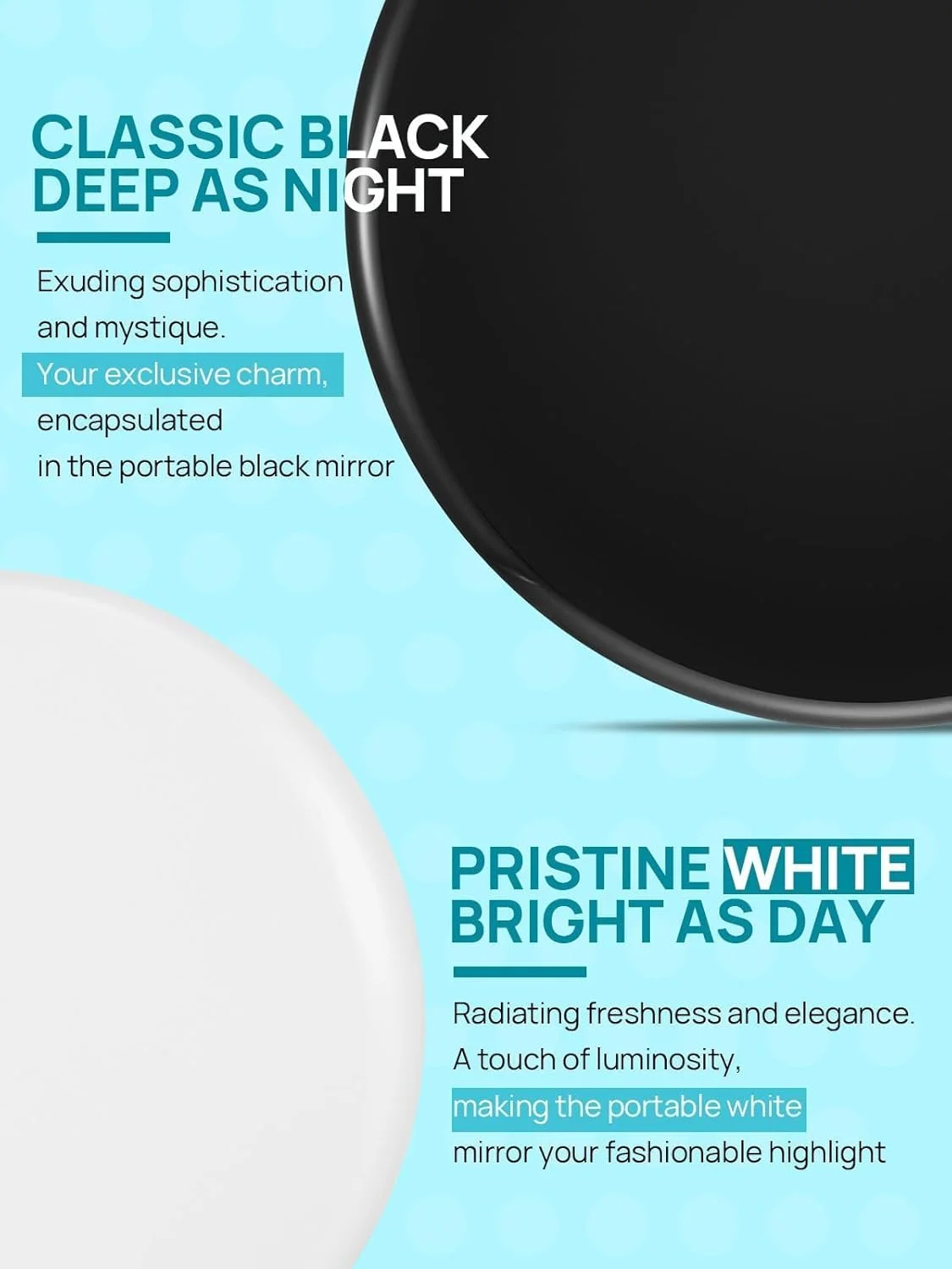 آینه جیبی ماکاکی، آینه بزرگنمایی 1X/20X، آینه کوچک 3 اینچی برای مسافرت و آرایش، گرد مشکی آینه جیبی ماکاکی، آینه بزرگنمایی 1X/20X، آینه کوچک 3 اینچی برای مسافرت و آرایش، گرد مشکی