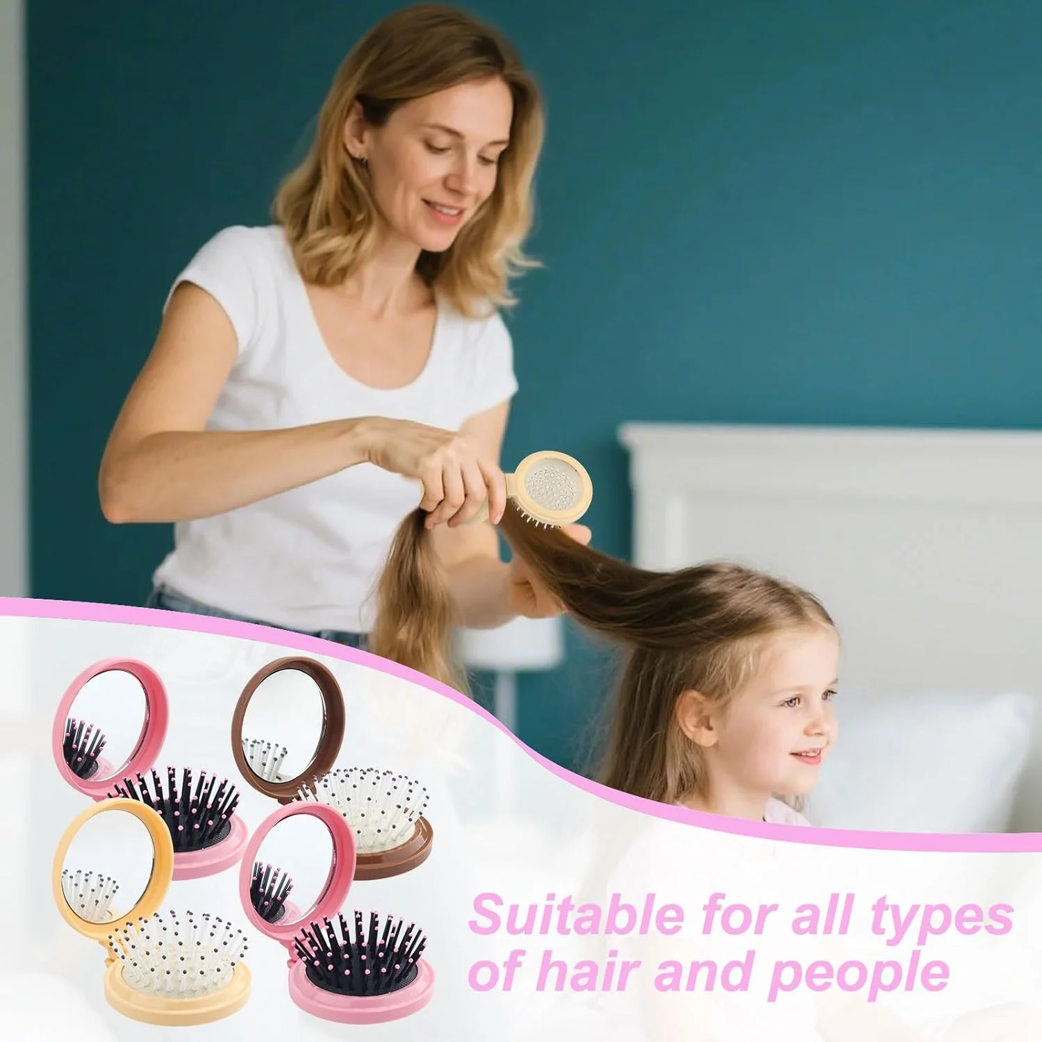 لیلینگستی برس مو آینهدار تاشو 4 رنگ، شانه آینهای جیبی فشرده و زیبا 2 در 1، برس موی مسافرتی کوچک آینه آرایشی برای زنان دختران 8 عدد لیلینگستی برس مو آینهدار تاشو 4 رنگ، شانه آینهای جیبی فشرده و زیبا 2 در 1، برس موی مسافرتی کوچک آینه آرایشی برای زنان دختران 8 عدد