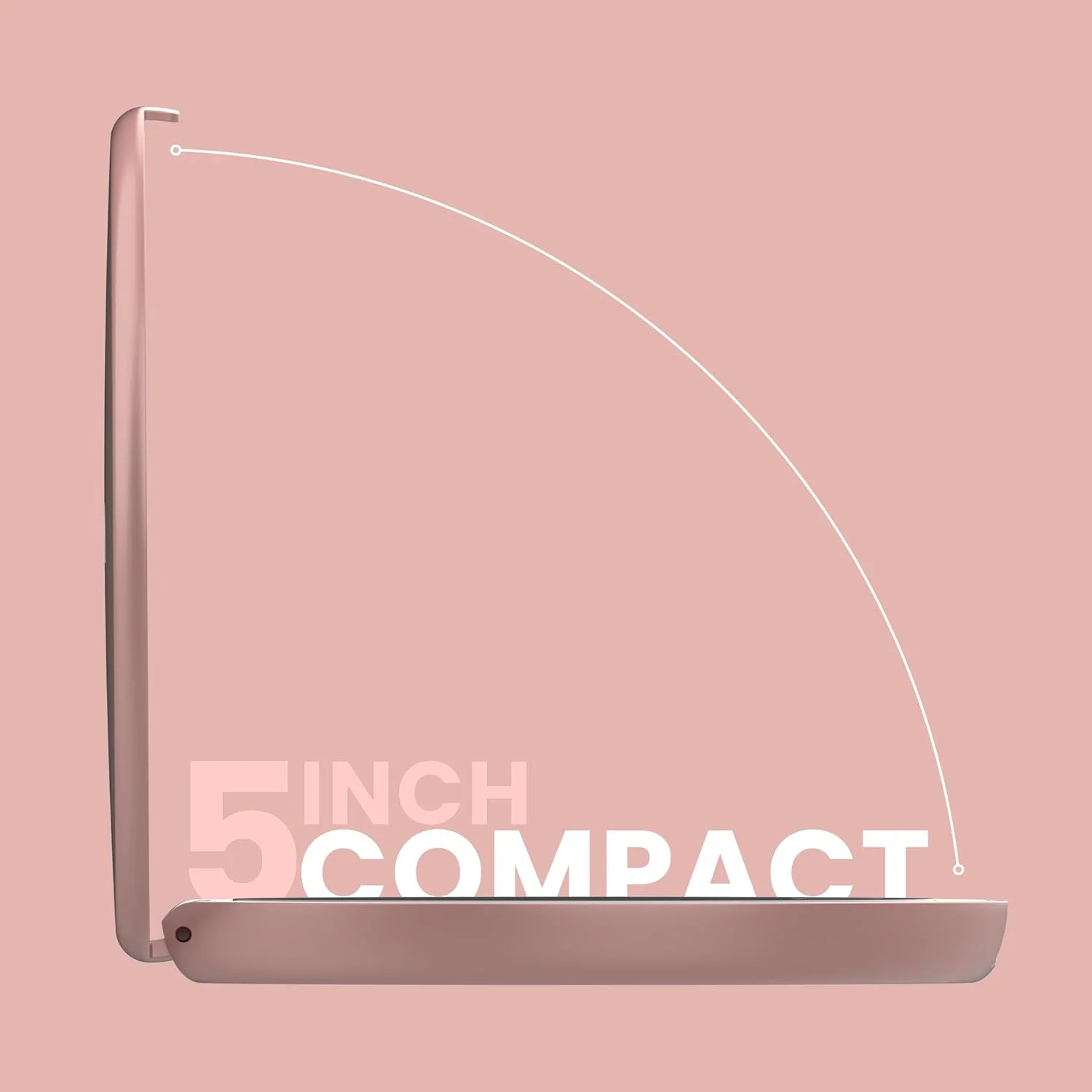 آینه مسافرتی جمع و جور لونا لندن | آینه آرایشی مسافرتی با نور | آینه روشنایی دار ال ای دی با 3 حالت نور | بزرگنمایی 7 برابر تاشو قابل حمل و شارژ (رزگلد)