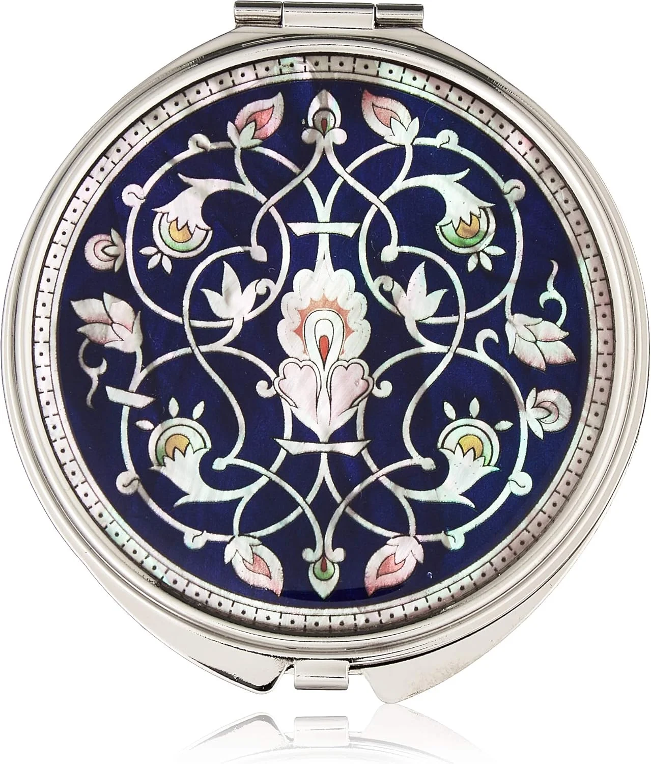 آینه آرایشی دوطرفه طرح صدف مروارید، طرح شمع، مشکی، گرد، جیبی، با قابلیت بزرگنمایی، 105 گرم آینه آرایشی دوطرفه طرح صدف مروارید، طرح شمع، مشکی، گرد، جیبی، با قابلیت بزرگنمایی، 105 گرم