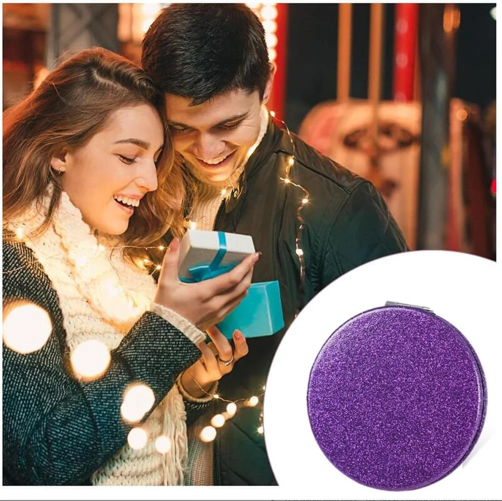 آینه آرایشی تاشو دو طرفه ام‌پوتک با طرح بنفش و فانتزی، آینه مسافرتی بزرگنمایی دار با اکلیل، آینه جیبی کوچک چرمی، آینه آرایشی قابل حمل با بزرگنمایی 2 و 1 برابر، آینه لوازم آرایشی مناسب هدیه