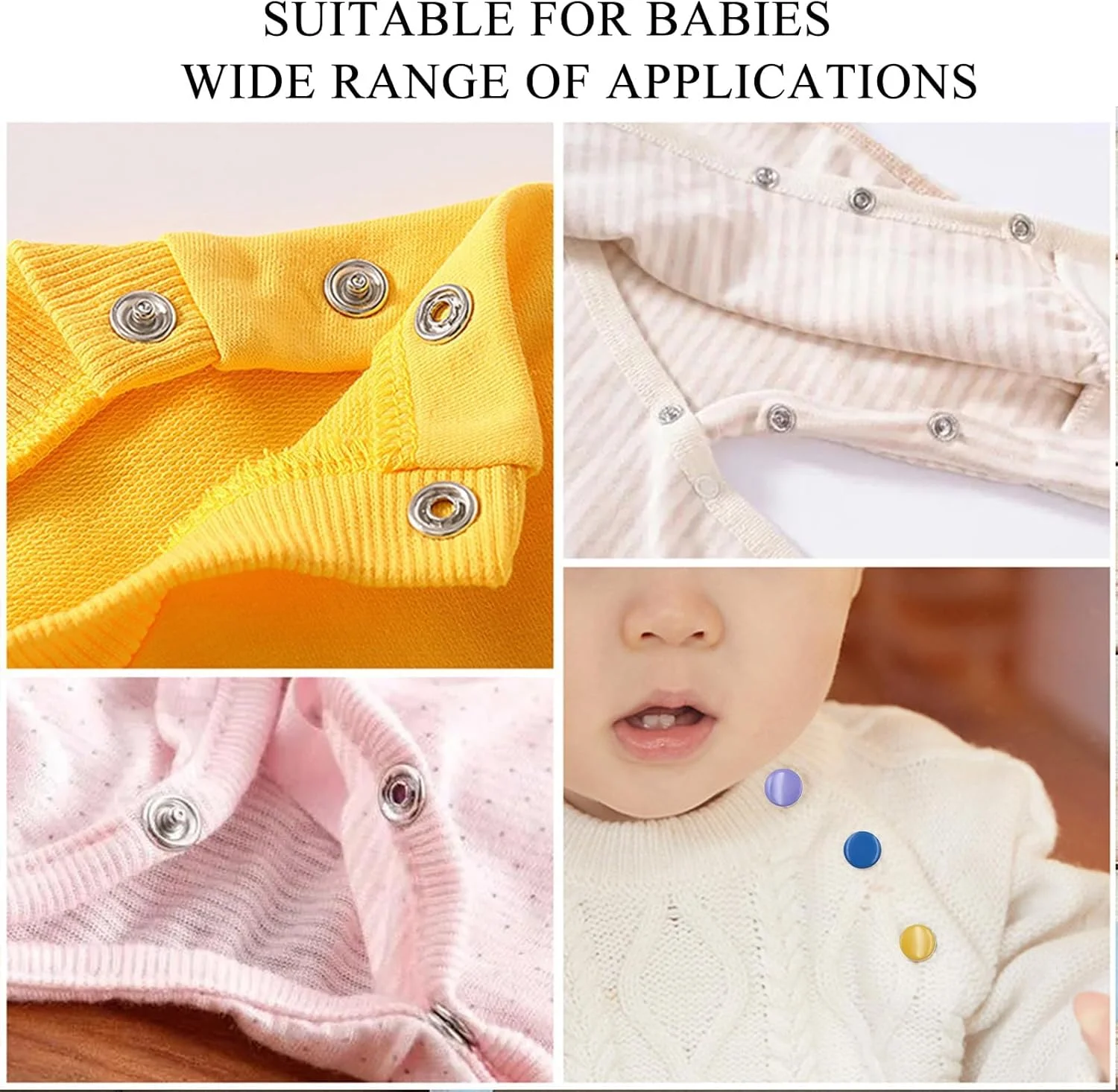 کیت دکمه های فشاری فلزی 800 عددی با ابزار پرس، مجموعه دکمه های فشاری Azonee با انبردست بست برای صنایع دستی DIY، لباس، کلاه و خیاطی (200 ست، 10 رنگ، 9.5 میلی متر) کیت دکمه های فشاری فلزی 800 عددی با ابزار پرس، مجموعه دکمه های فشاری Azonee با انبردست بست برای صنایع دستی DIY، لباس، کلاه و خیاطی (200 ست، 10 رنگ، 9.5 میلی متر)