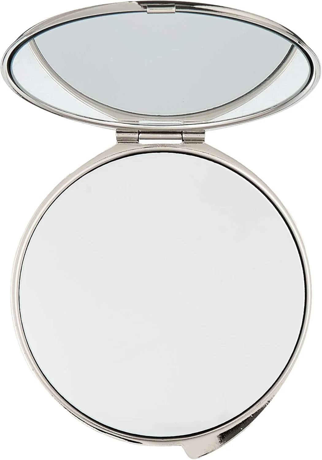 آینه آرایشی دوطرفه طرح صدف مروارید، طرح شمع، مشکی، گرد، جیبی، با قابلیت بزرگنمایی، 105 گرم