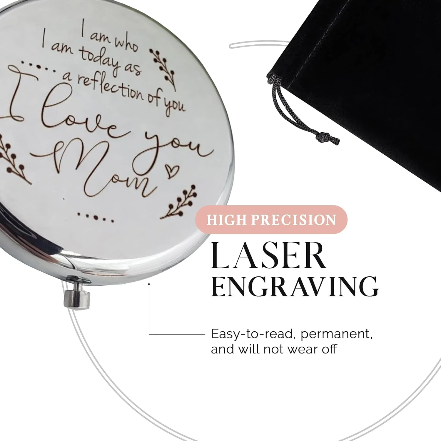 هدیه ای از طرف دختر به مادر عروس، آینه جیبی، هدیه ای از طرف پسر به مادر داماد، هدیه ای احساسی برای مادر، هدیه تولد برای مادر از طرف دختر، هدیه شخصی سازی شده برای مادر (S)