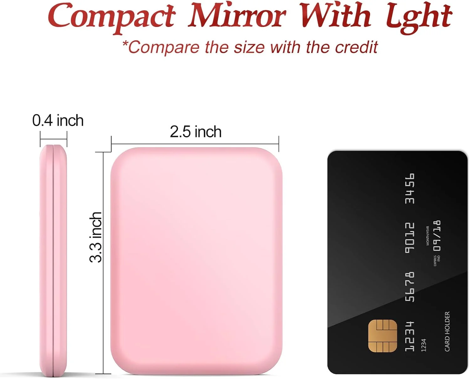 آینه جیبی MOXYOY، آینه فشرده LED با بزرگنمایی 1X/3X و باتری داخلی، قابل حمل، دستی، آینه آرایشی تاشو مسافرتی برای کیف پول، مسافرت و استفاده روزانه، ایده آل برای هدیه دادن، صورتی آینه جیبی MOXYOY، آینه فشرده LED با بزرگنمایی 1X/3X و باتری داخلی، قابل حمل، دستی، آینه آرایشی تاشو مسافرتی برای کیف پول، مسافرت و استفاده روزانه، ایده آل برای هدیه دادن، صورتی