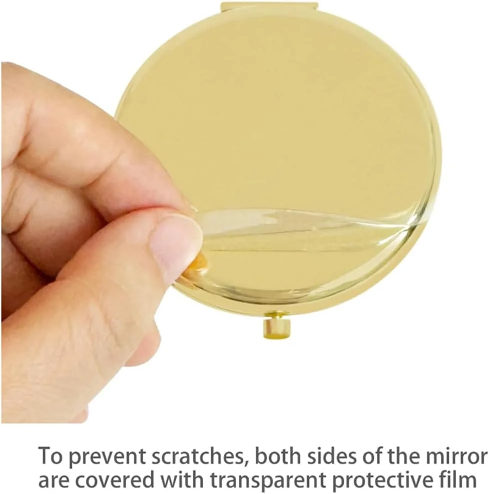 آینه جیبی تاشو طلایی Mpowtech - آینه آرایشی دو طرفه با بزرگنمایی 1x/2x، آینه کوچک 2.76 اینچی، مناسب کیف دستی، هدیه و لوازم ضروری سفر