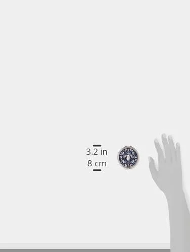 آینه آرایشی دوطرفه طرح صدف مروارید، طرح شمع، مشکی، گرد، جیبی، با قابلیت بزرگنمایی، 105 گرم