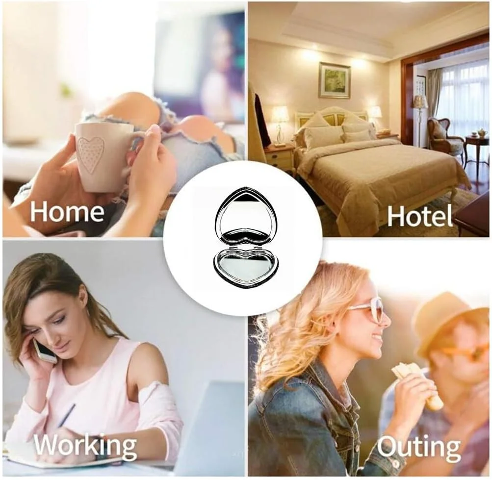 آینه آرایشی تاشو جیبی چرمی طرح قلب امپوتک، آینه کوچک با اکلیل، بزرگنمایی 2 و 1 برابر، آینه مسافرتی، آینه لوازم آرایشی هدیه (مشکی) آینه آرایشی تاشو جیبی چرمی طرح قلب امپوتک، آینه کوچک با اکلیل، بزرگنمایی 2 و 1 برابر، آینه مسافرتی، آینه لوازم آرایشی هدیه (مشکی)