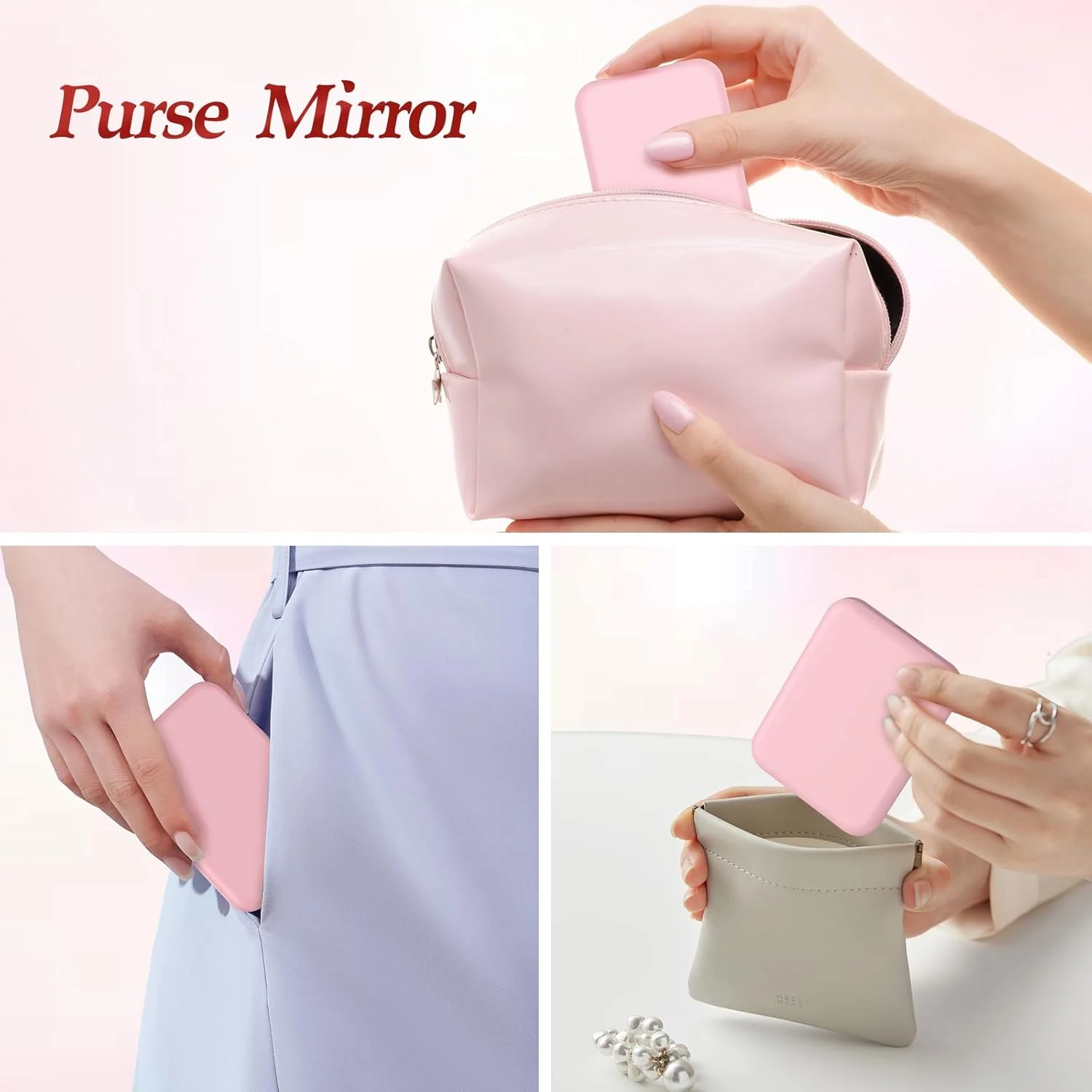 آینه جیبی MOXYOY، آینه فشرده LED با بزرگنمایی 1X/3X و باتری داخلی، قابل حمل، دستی، آینه آرایشی تاشو مسافرتی برای کیف پول، مسافرت و استفاده روزانه، ایده آل برای هدیه دادن، صورتی آینه جیبی MOXYOY، آینه فشرده LED با بزرگنمایی 1X/3X و باتری داخلی، قابل حمل، دستی، آینه آرایشی تاشو مسافرتی برای کیف پول، مسافرت و استفاده روزانه، ایده آل برای هدیه دادن، صورتی