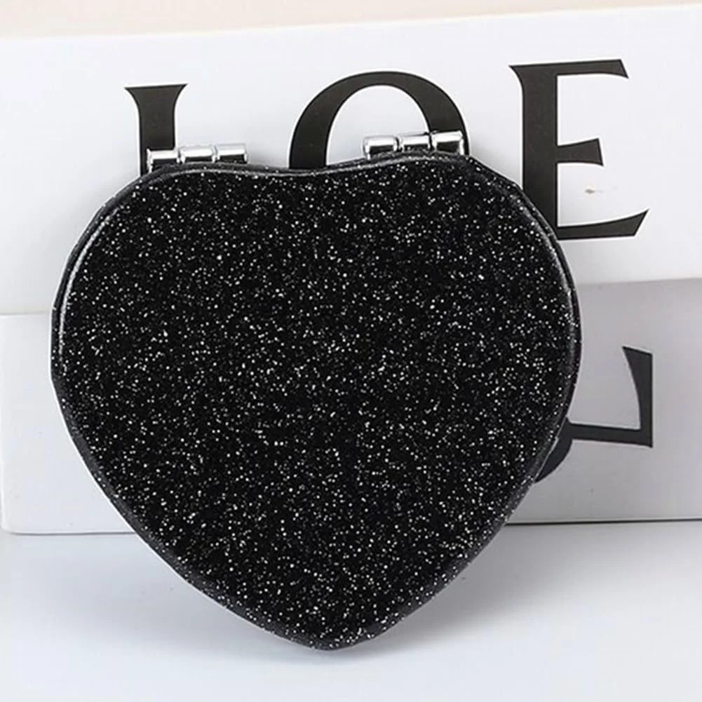 آینه آرایشی تاشو جیبی چرمی طرح قلب امپوتک، آینه کوچک با اکلیل، بزرگنمایی 2 و 1 برابر، آینه مسافرتی، آینه لوازم آرایشی هدیه (مشکی) آینه آرایشی تاشو جیبی چرمی طرح قلب امپوتک، آینه کوچک با اکلیل، بزرگنمایی 2 و 1 برابر، آینه مسافرتی، آینه لوازم آرایشی هدیه (مشکی)