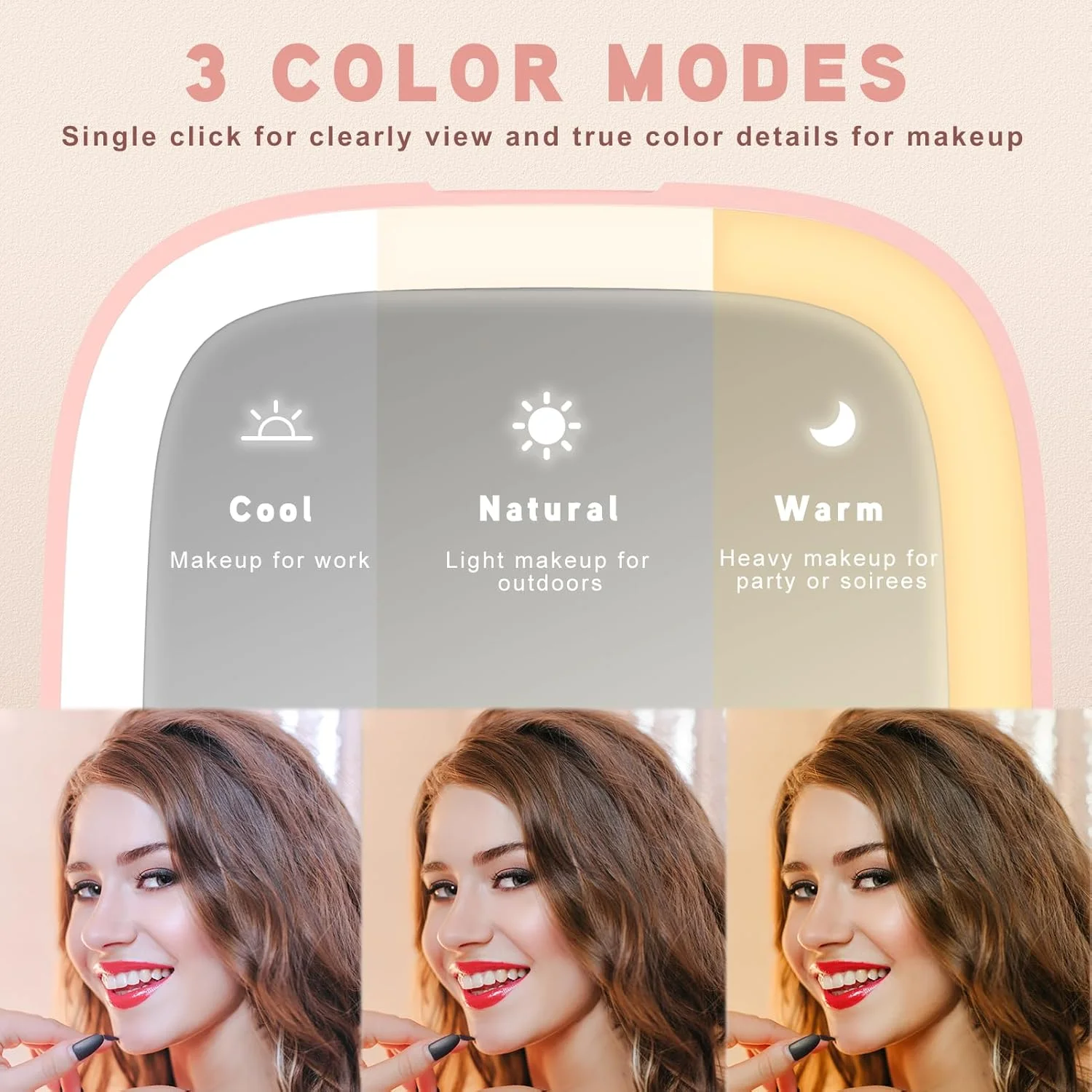 آینه مسافرتی شارژی Mopis با 3 رنگ نور و قابلیت خاموش شدن خودکار، آینه آرایشی کوچک LED فشرده 1X/3X برای کیف دستی، هدیه های ضروری مسافرتی برای دختران و زنان - حرف L آینه مسافرتی شارژی Mopis با 3 رنگ نور و قابلیت خاموش شدن خودکار، آینه آرایشی کوچک LED فشرده 1X/3X برای کیف دستی، هدیه های ضروری مسافرتی برای دختران و زنان - حرف L