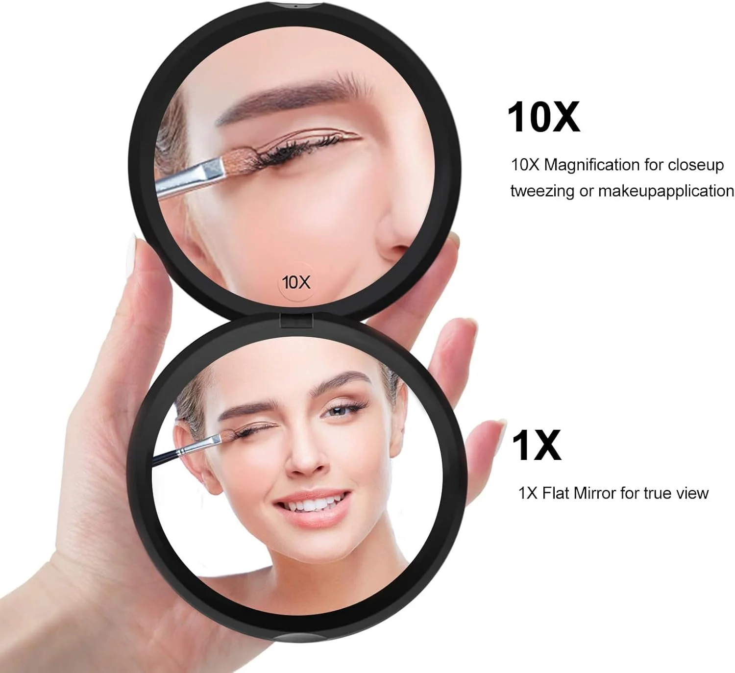 آینه جیبی گرد دو طرفه Mokoze، آینه قابل حمل با بزرگنمایی 1X/10X، آینه کوچک دستی برای کیف پول، آینه آرایشی مسافرتی، لوازم ضروری برای زنان و دختران (سفید) آینه جیبی گرد دو طرفه Mokoze، آینه قابل حمل با بزرگنمایی 1X/10X، آینه کوچک دستی برای کیف پول، آینه آرایشی مسافرتی، لوازم ضروری برای زنان و دختران (سفید)