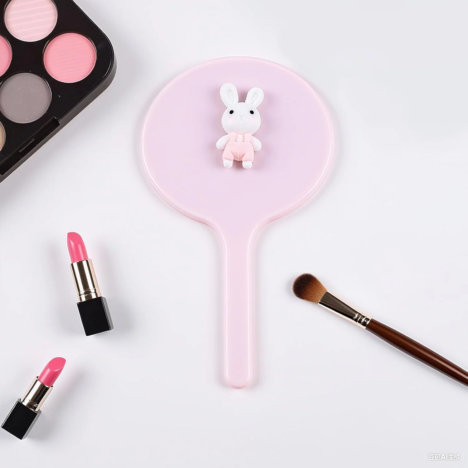 آینه دستی کوچک - آینه جیبی جمع و جور و زیبا برای مسافرت، آینه نشکن با دسته (6.5×11×0.5 سانتی متر)