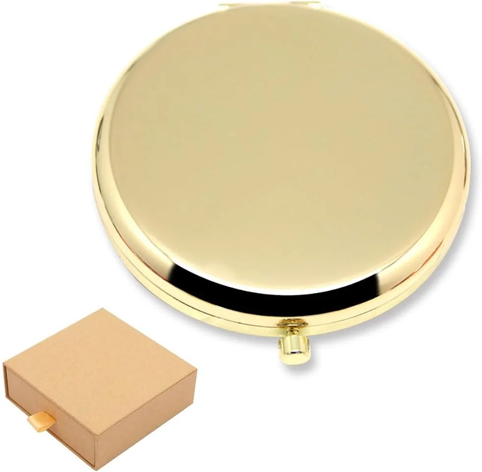 آینه آرایشی جیبی تاشو با بزرگنمایی - قطر 7 سانتیمتر - مناسب سفر (طلایی) آینه آرایشی جیبی تاشو با بزرگنمایی - قطر 7 سانتیمتر - مناسب سفر (طلایی)