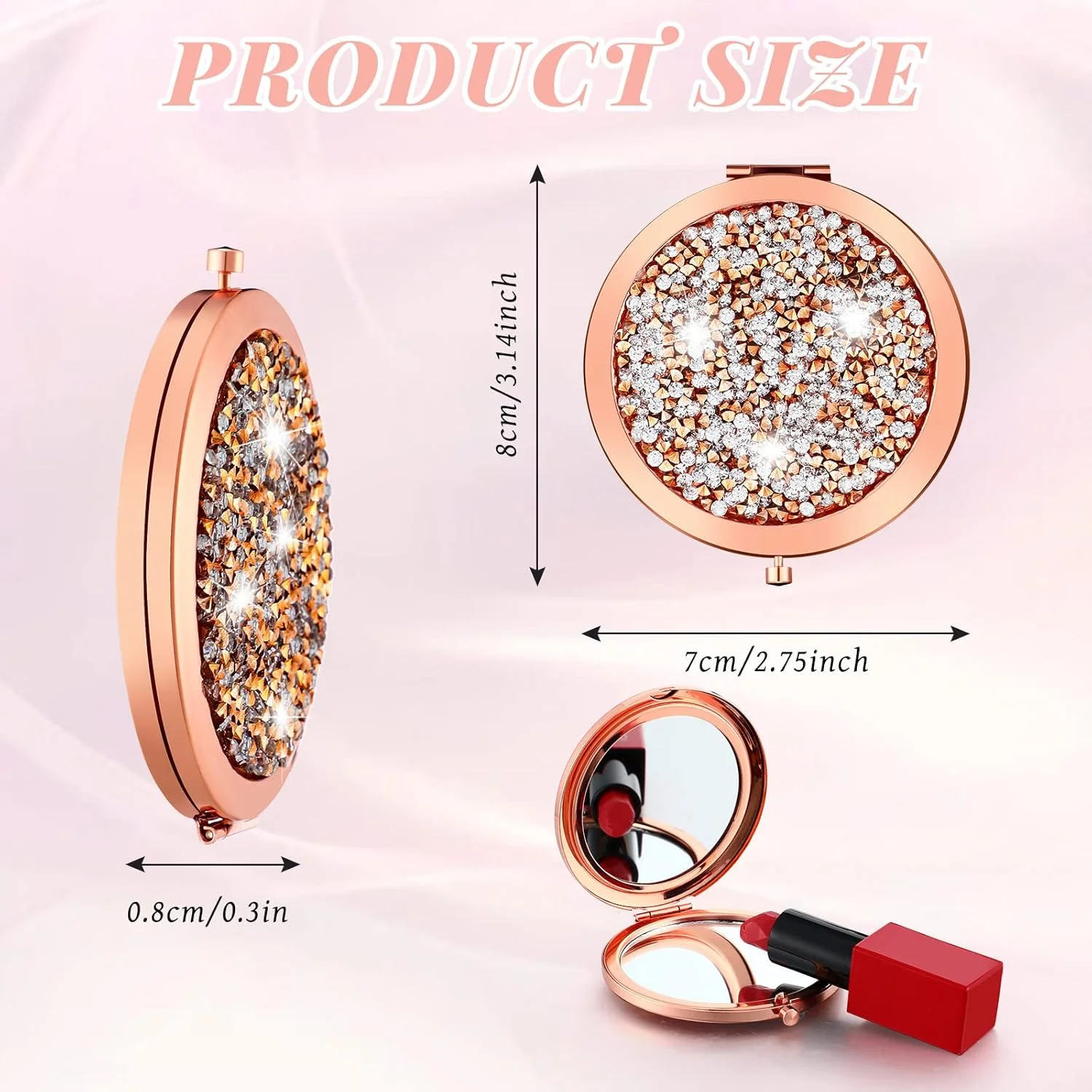 آینه آرایشی فشرده ذره بینی، آینه جیبی گرد، هدیه ساقدوش عروس، آینه دستی کوچک برای کیف پول، آینه های مسافرتی فشرده برای پیشنهاد ازدواج، هدیه جشن عروس، 2.75 اینچ (12 عدد) آینه آرایشی فشرده ذره بینی، آینه جیبی گرد، هدیه ساقدوش عروس، آینه دستی کوچک برای کیف پول، آینه های مسافرتی فشرده برای پیشنهاد ازدواج، هدیه جشن عروس، 2.75 اینچ (12 عدد)