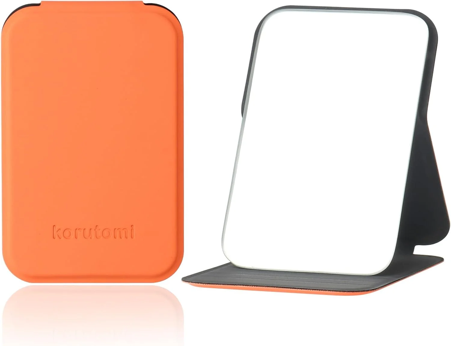 آینه دستی Korutomi، فوق العاده نازک و سبک، قابل حمل، تاشو، آینه مسافرتی جمع و جور برای کمپینگ، خانه، دفتر، آینه کوچک برای جیب و کیف، مناسب برای هدیه (صورتی)