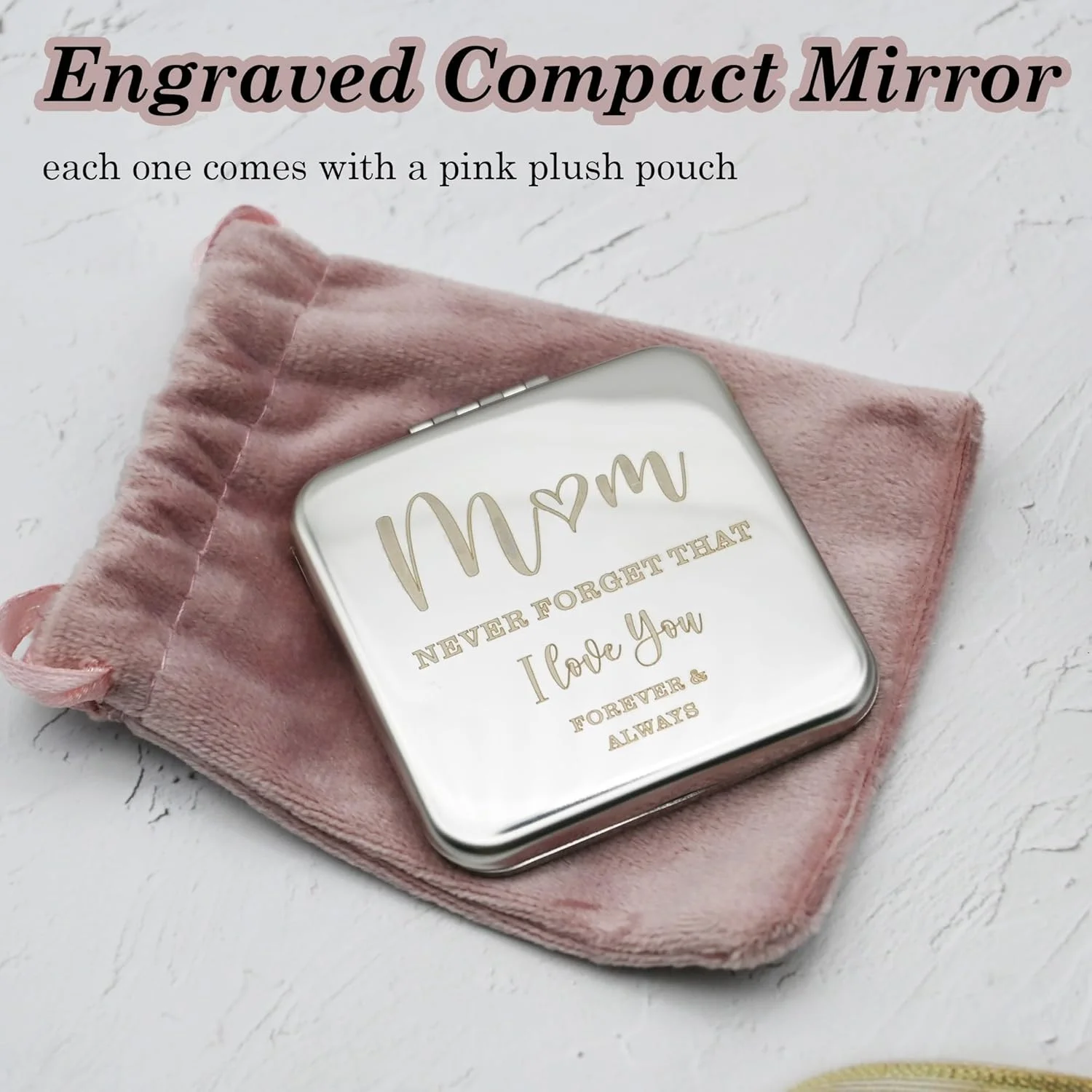 آینه آرایشی جیبی فلزی مربعی KUALEENG، هدیه ای برای مادر، آینه نقره ای قابل حمل برای کیف دستی، هدیه تولد برای مادر از طرف دختر یا پسر، آینه جمع و جور شخصی سازی شده دوستت دارم آینه آرایشی جیبی فلزی مربعی KUALEENG، هدیه ای برای مادر، آینه نقره ای قابل حمل برای کیف دستی، هدیه تولد برای مادر از طرف دختر یا پسر، آینه جمع و جور شخصی سازی شده دوستت دارم