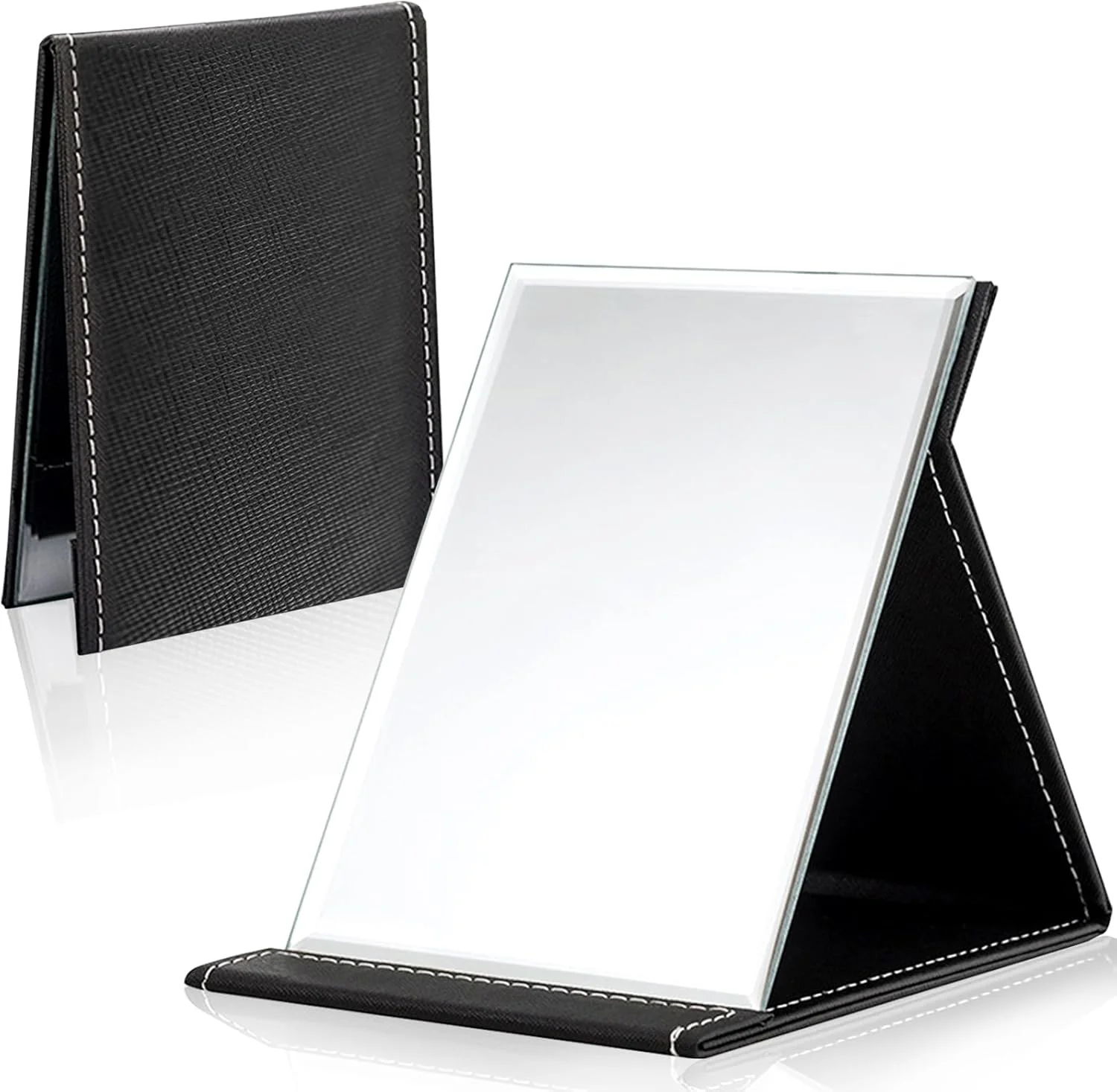 آینه مسافرتی تاشو و قابل حمل Kootinn، آینه مستطیلی فوق العاده نازک و قابل تنظیم برای کمپینگ و استفاده در منزل (11 × 7.4 سانتی متر)