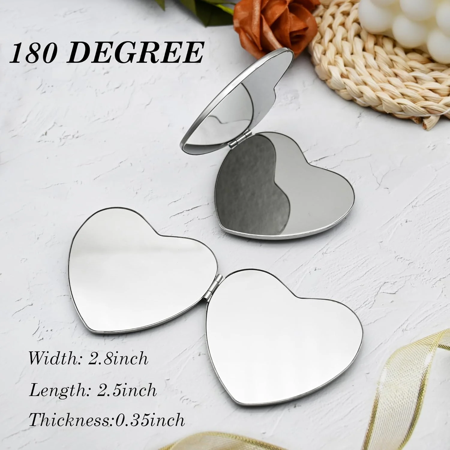 آینه جیبی فشرده طرح قلب KUALEENG، هدیه ای برای مادر، آینه آرایشی نقره ای فلزی قابل حمل برای کیف دستی، هدیه تولد برای مادر از طرف دختر یا پسر، مامان، هرگز فراموش نکن که دوستت دارم آینه جیبی فشرده طرح قلب KUALEENG، هدیه ای برای مادر، آینه آرایشی نقره ای فلزی قابل حمل برای کیف دستی، هدیه تولد برای مادر از طرف دختر یا پسر، مامان، هرگز فراموش نکن که دوستت دارم