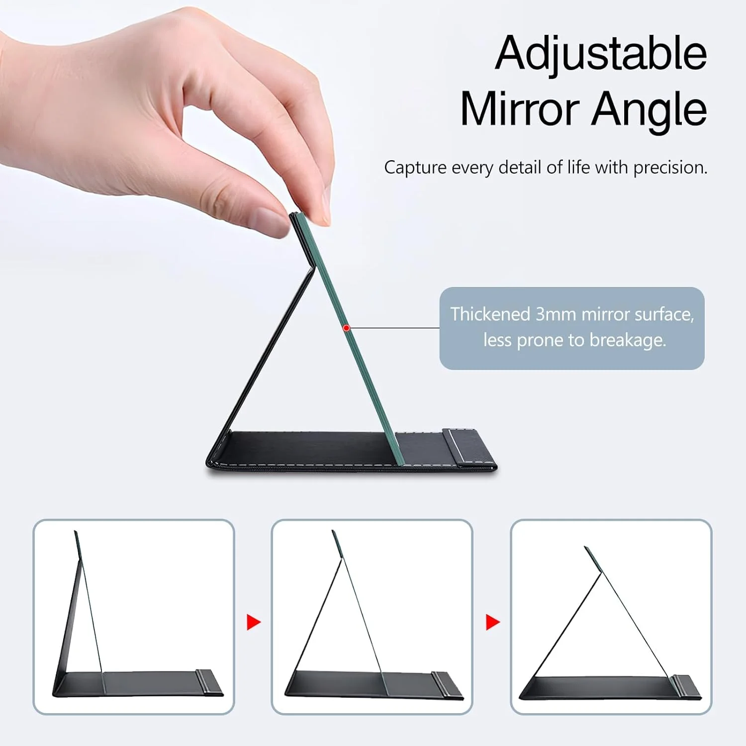 آینه مسافرتی تاشو و قابل حمل Kootinn، آینه مستطیلی فوق العاده نازک و قابل تنظیم برای کمپینگ و استفاده در منزل (11 × 7.4 سانتی متر) آینه مسافرتی تاشو و قابل حمل Kootinn، آینه مستطیلی فوق العاده نازک و قابل تنظیم برای کمپینگ و استفاده در منزل (11 × 7.4 سانتی متر)