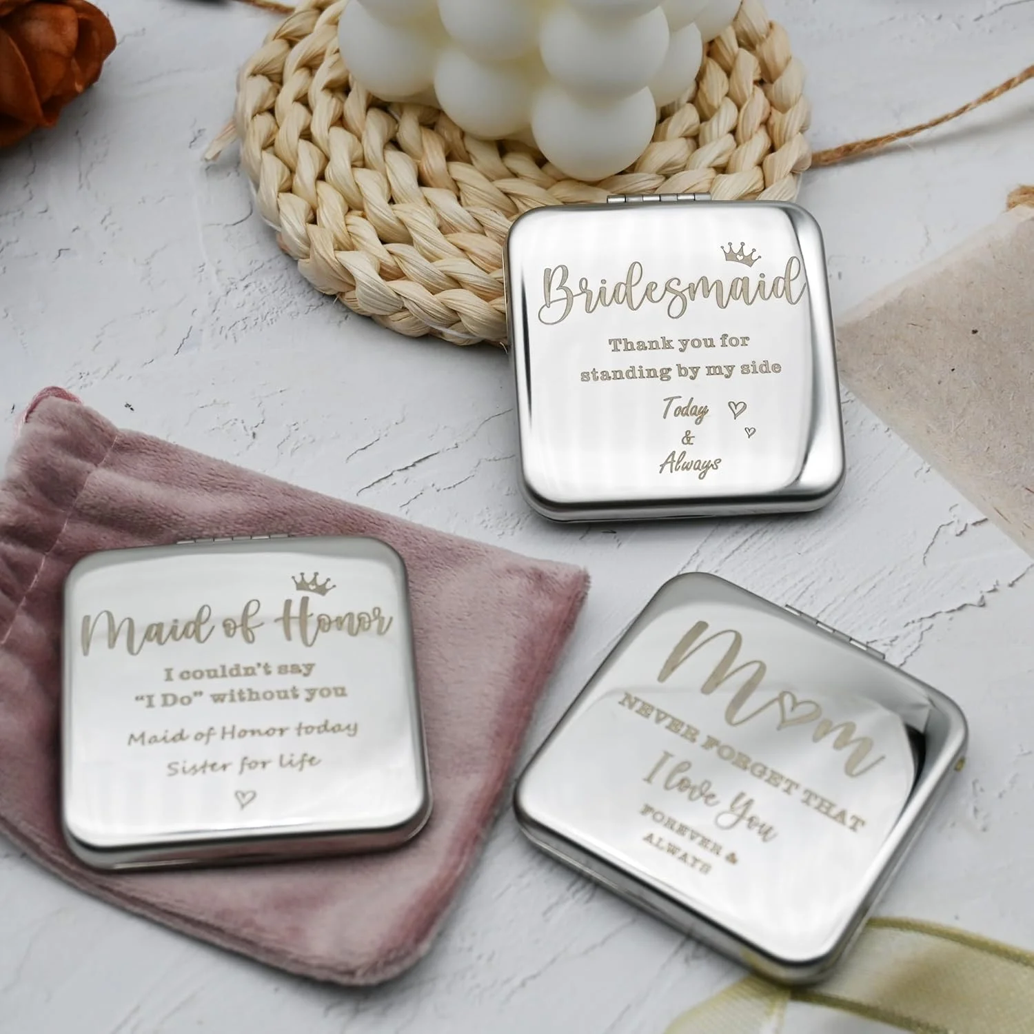 آینه آرایشی جیبی فلزی مربعی KUALEENG، هدیه ای برای مادر، آینه نقره ای قابل حمل برای کیف دستی، هدیه تولد برای مادر از طرف دختر یا پسر، آینه جمع و جور شخصی سازی شده دوستت دارم آینه آرایشی جیبی فلزی مربعی KUALEENG، هدیه ای برای مادر، آینه نقره ای قابل حمل برای کیف دستی، هدیه تولد برای مادر از طرف دختر یا پسر، آینه جمع و جور شخصی سازی شده دوستت دارم