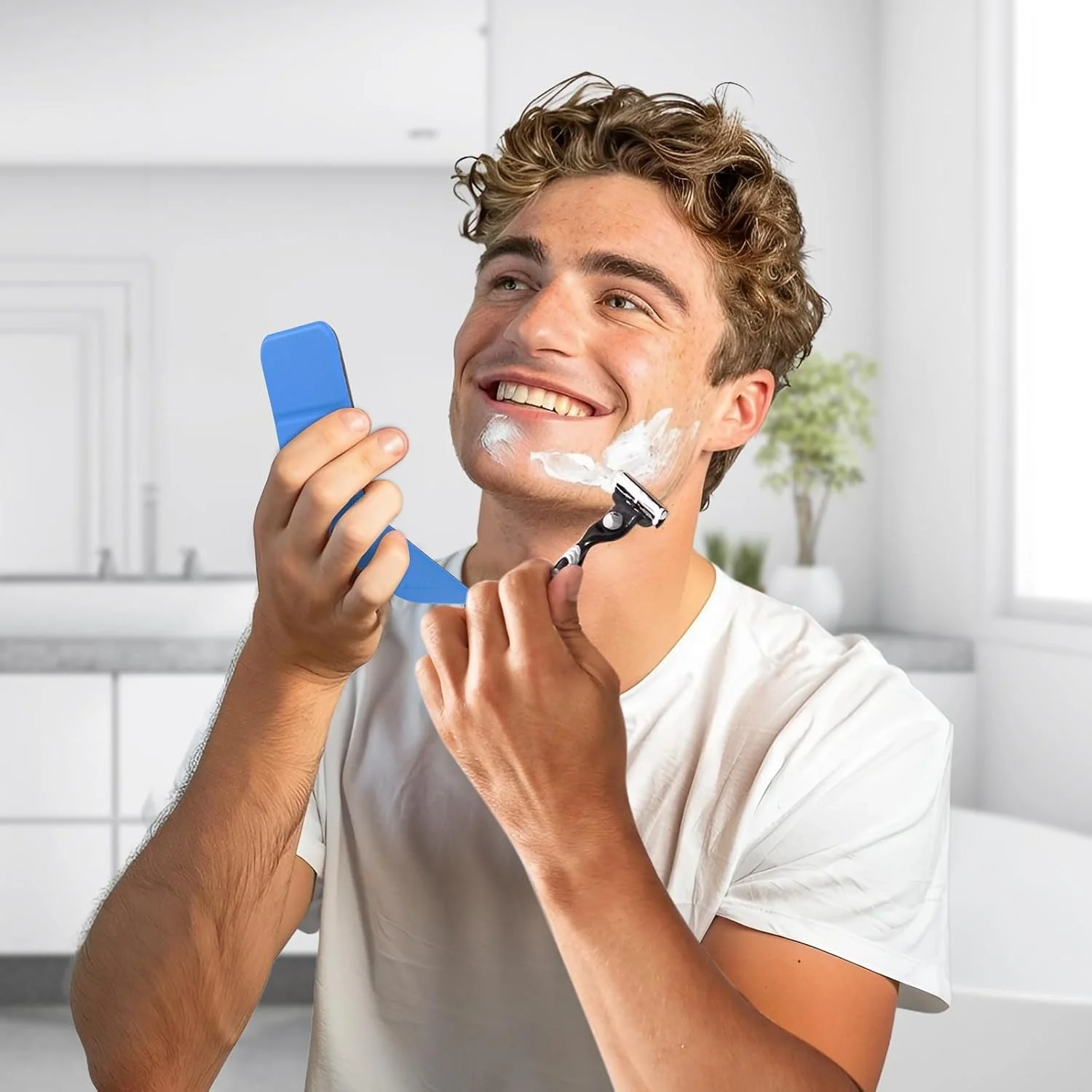 آینه دستی Korutomi، فوق العاده نازک و سبک، قابل حمل، تاشو، آینه مسافرتی جمع و جور برای کمپینگ، خانه، دفتر، آینه کوچک برای جیب و کیف، مناسب برای هدیه (صورتی)